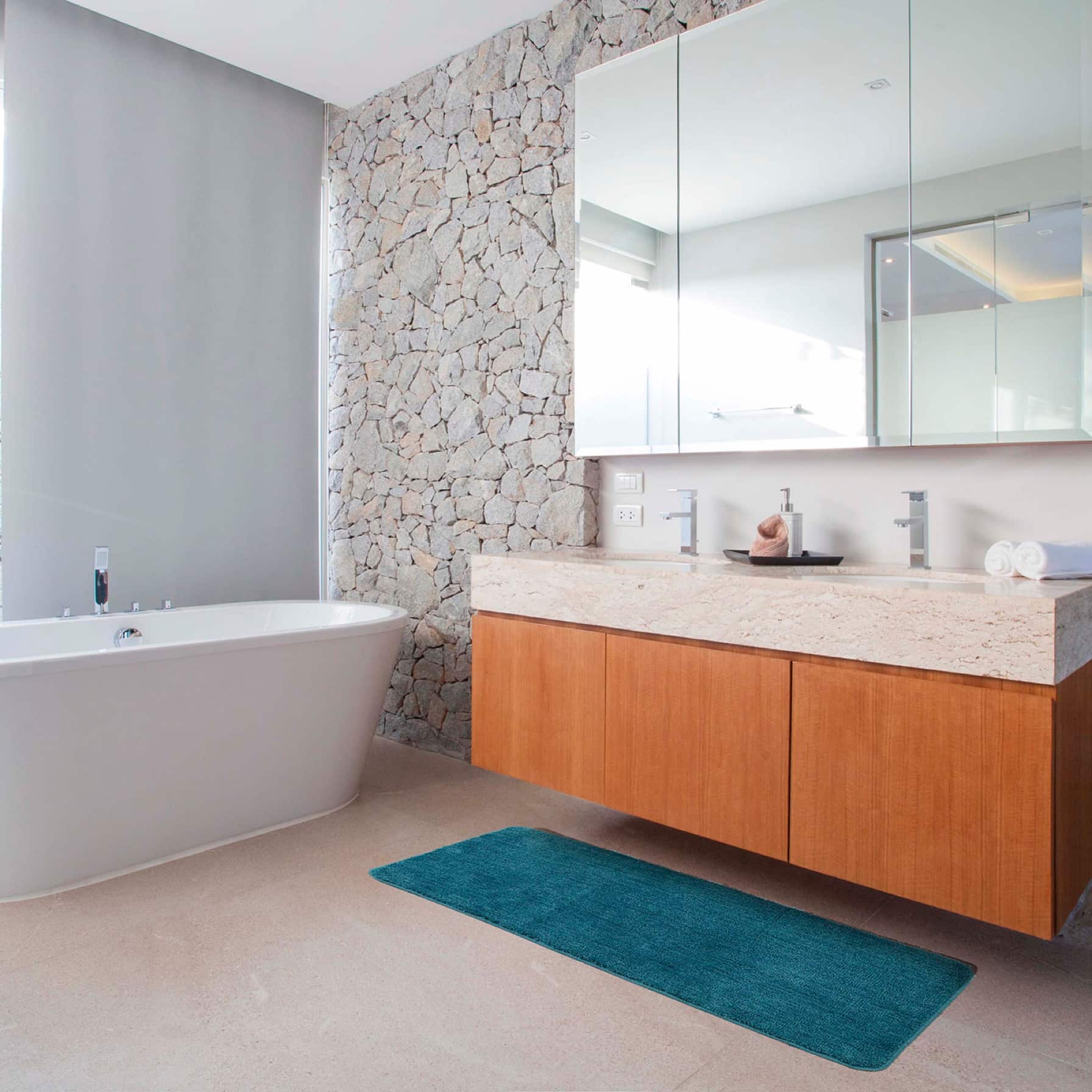 Tendance Microfiber Double Sink Bath Mat (50 x 120 cm)