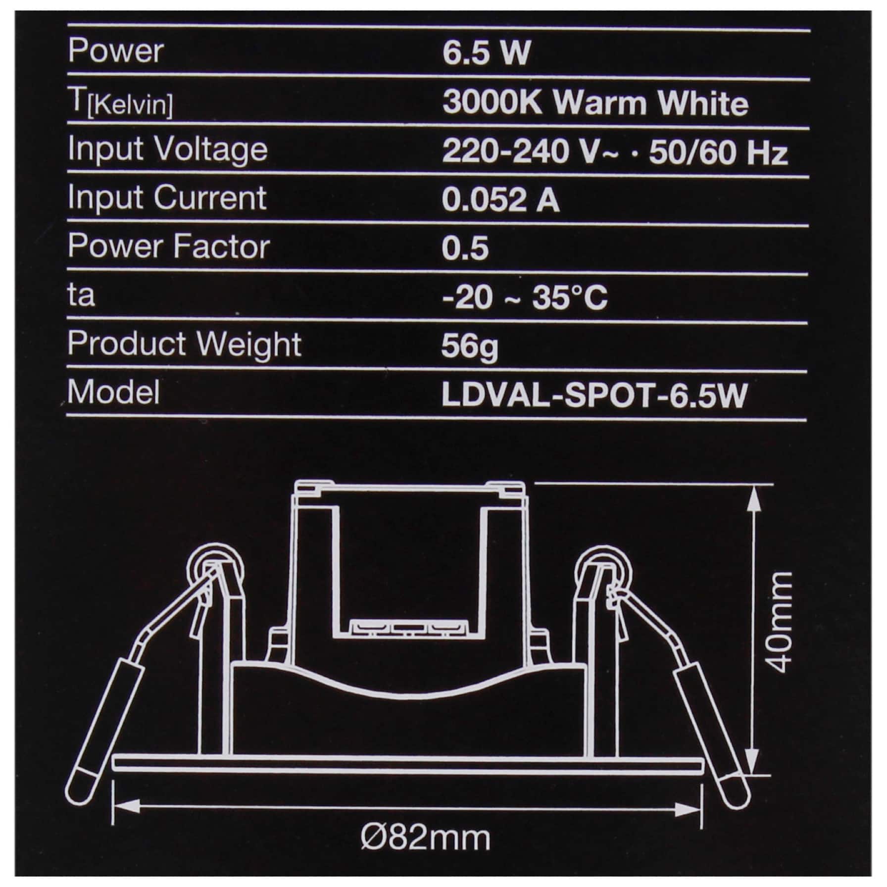 Ledvance Spotlight (6.5 W, Warm White, 2 Pc.)