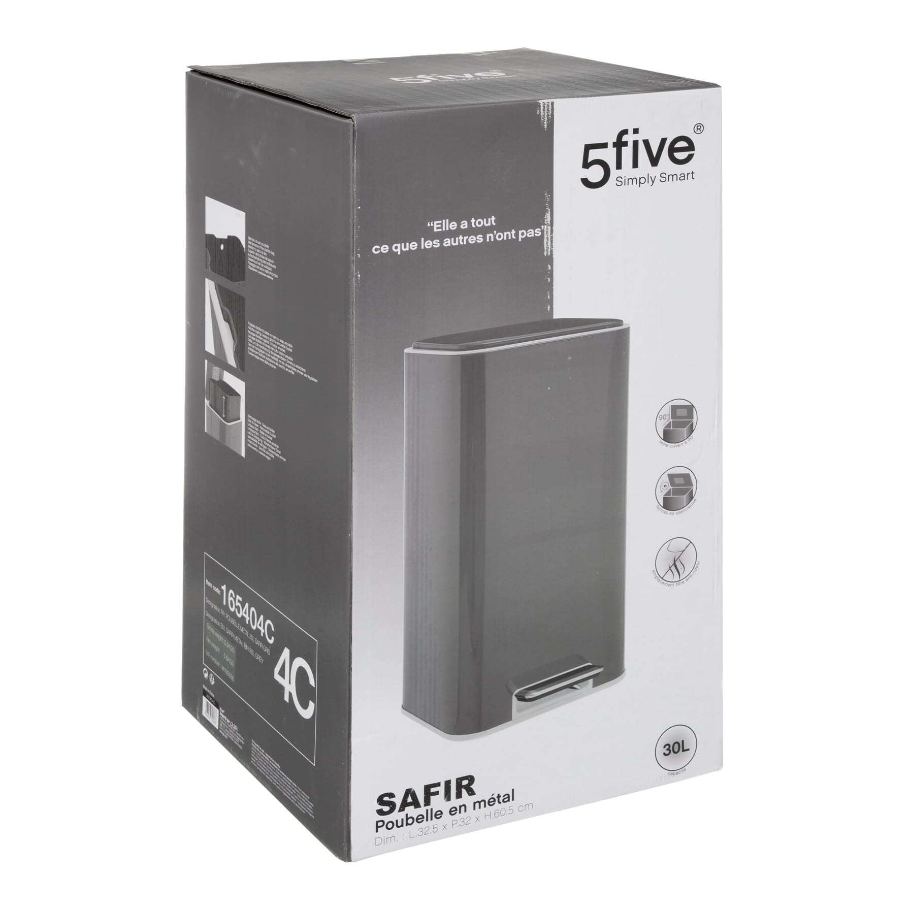 5five Safir Metal Pedal Bin (30 L) 