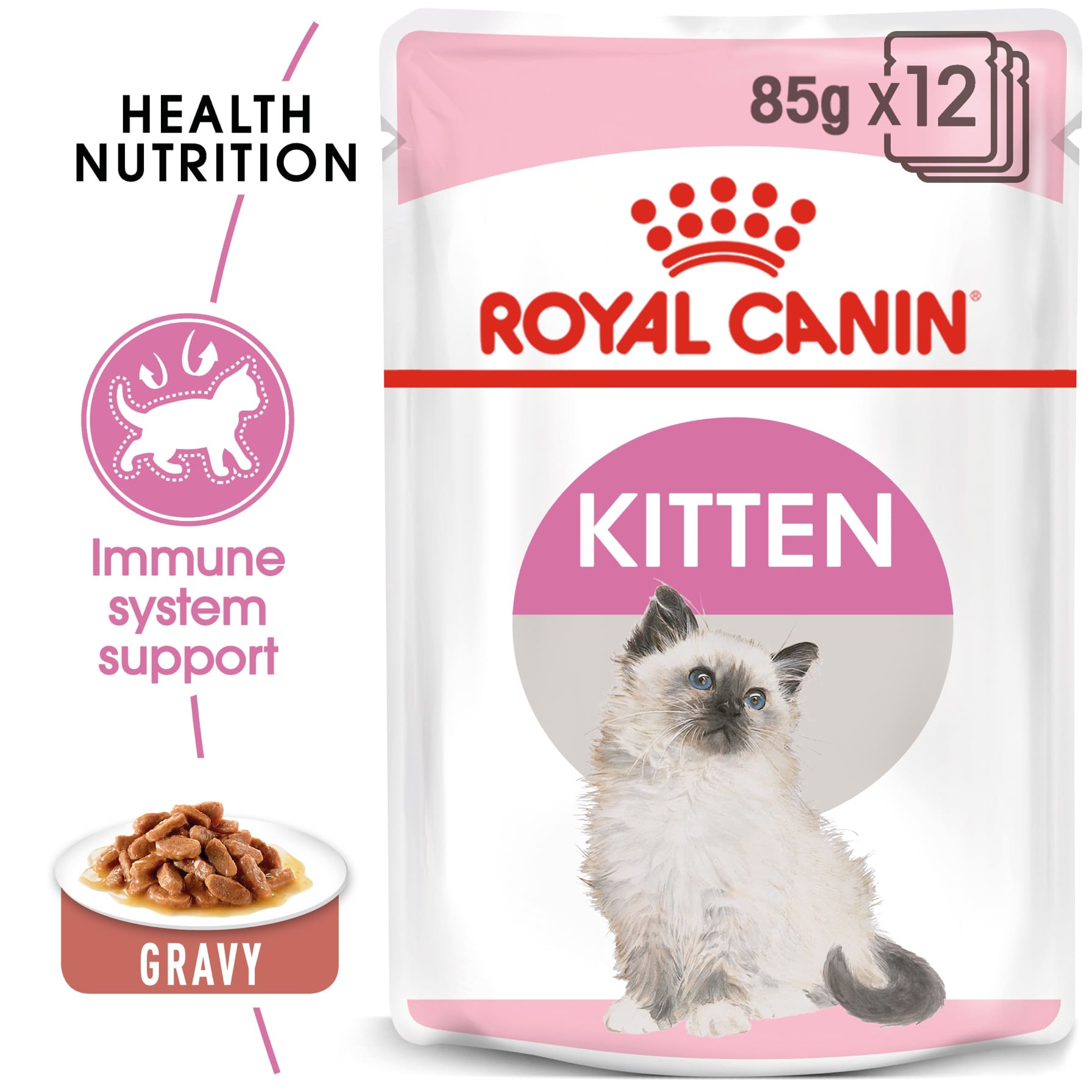 Royal Canin Feline Health Nutrition Instinctive Wet Cat Food (Chunks in Gravy, Kittens, 85 g)