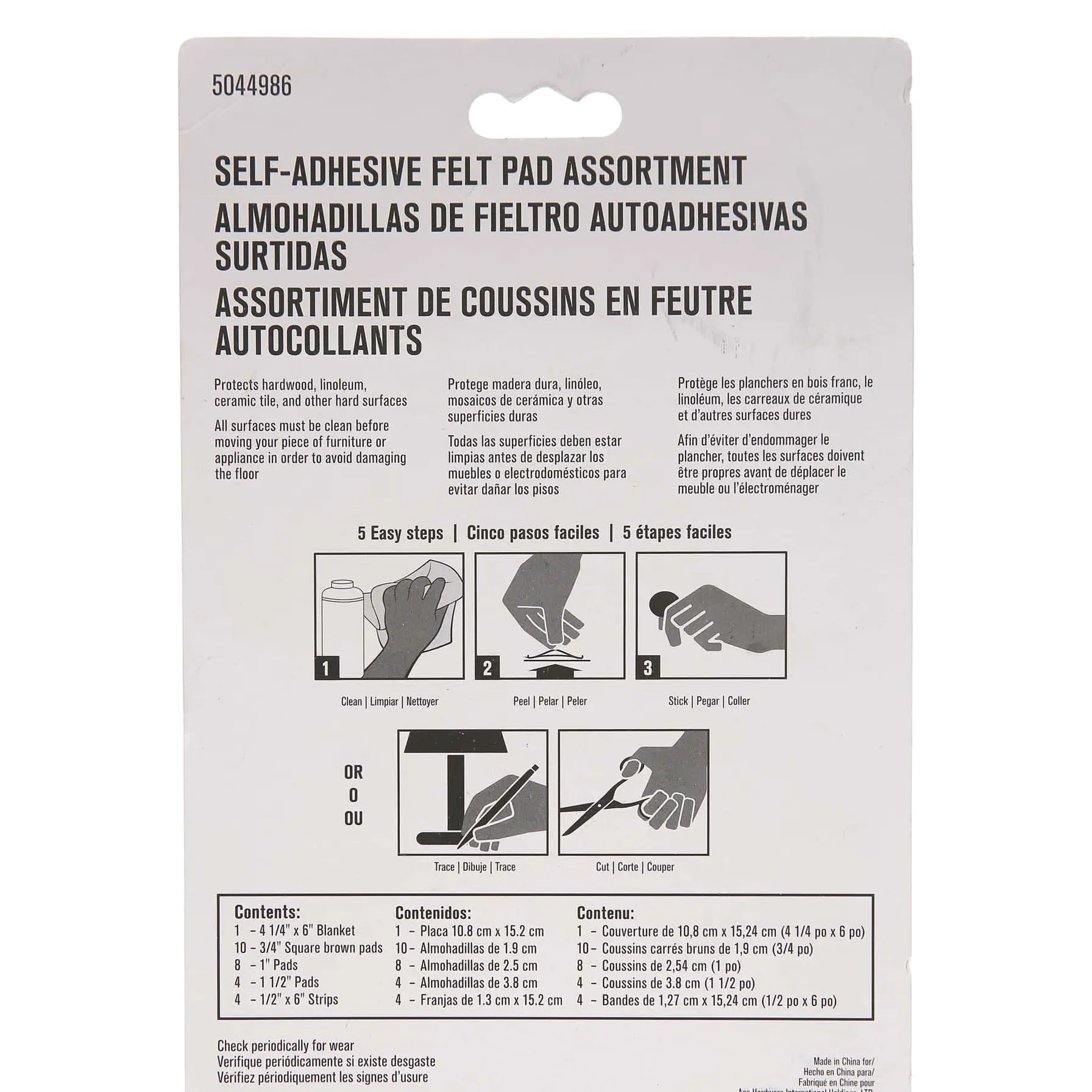 Ace Heavy Duty Self-Adhesive Protective Felt Pads (Assorted Sizes)