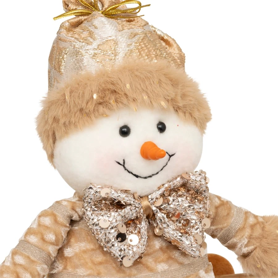 Gold Character W/Skis (Assorted, L 14 x W 13 x H 30 cm)