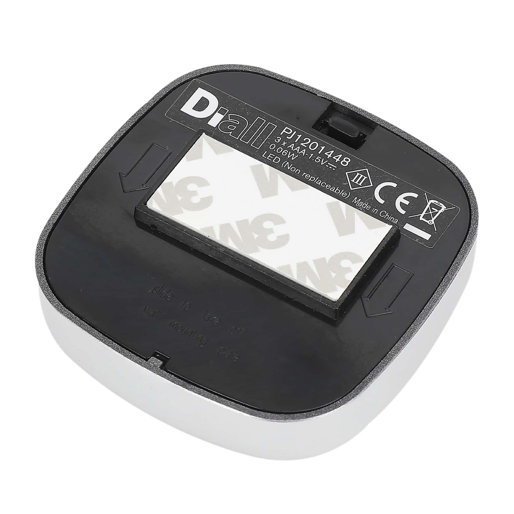 Diall LED Push Light W/Battery (0.2 W, White, 3 Pc.)