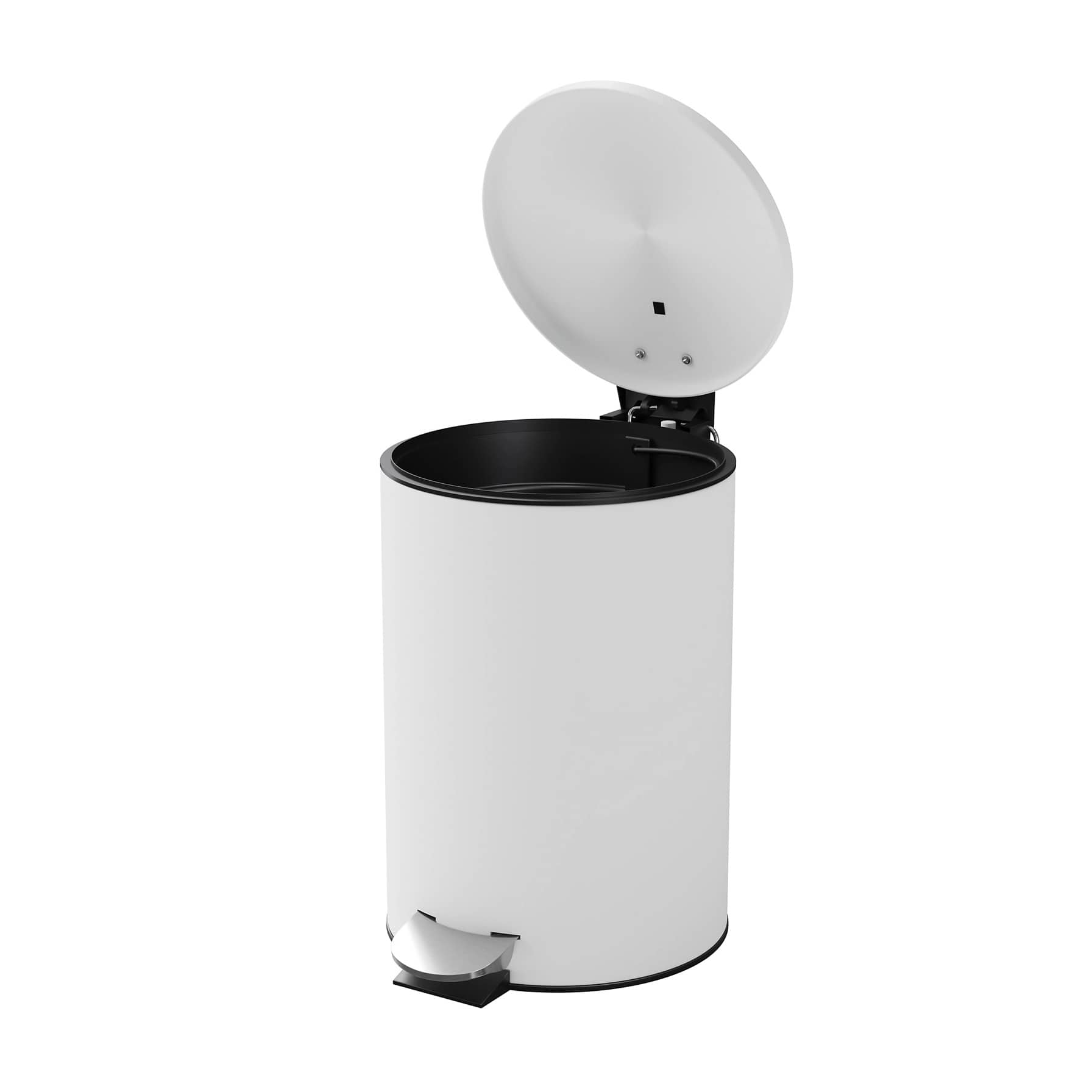 GoodHome Koros Steel Pedal Bin (3 L, White)