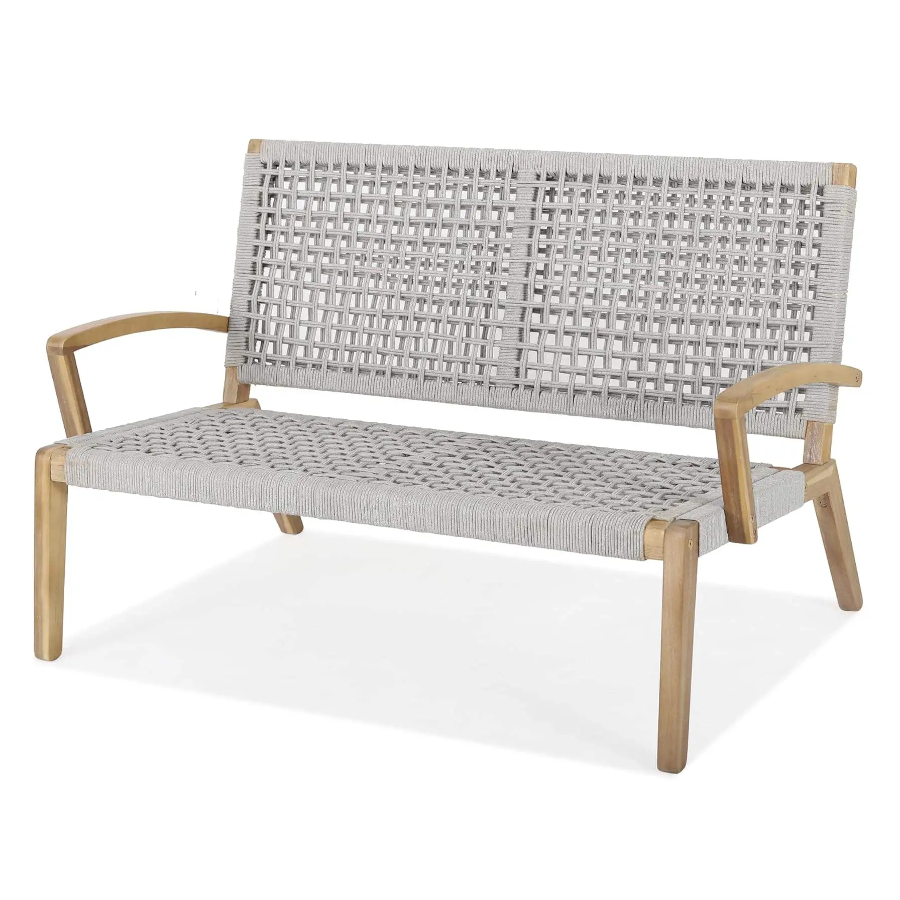 Vorupor 2-Seater Acacia & Rope Sofa (83.5 x 135.5 x 84 cm)