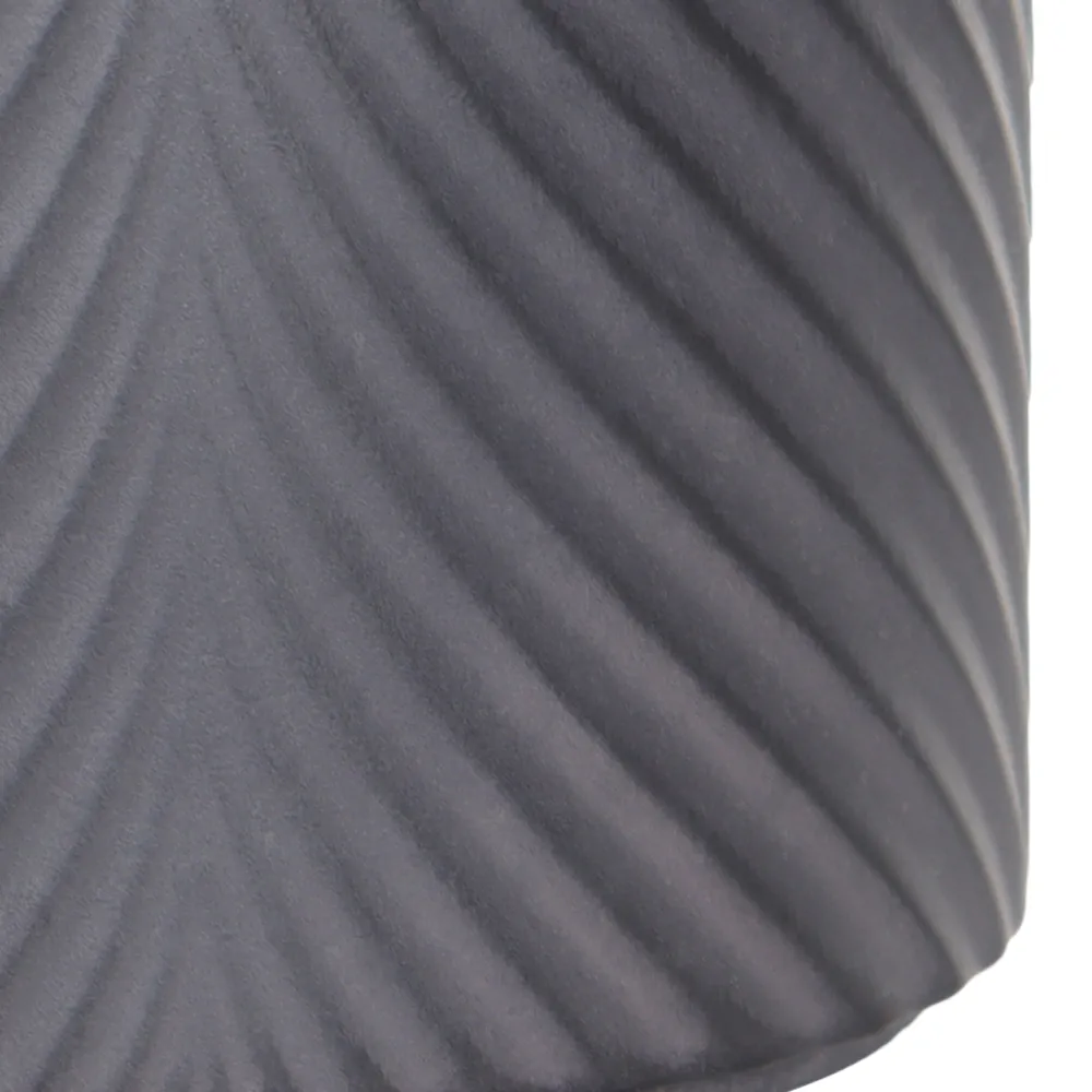 Verve Wave Pattern Ceramic Pot (13 cm, Black)