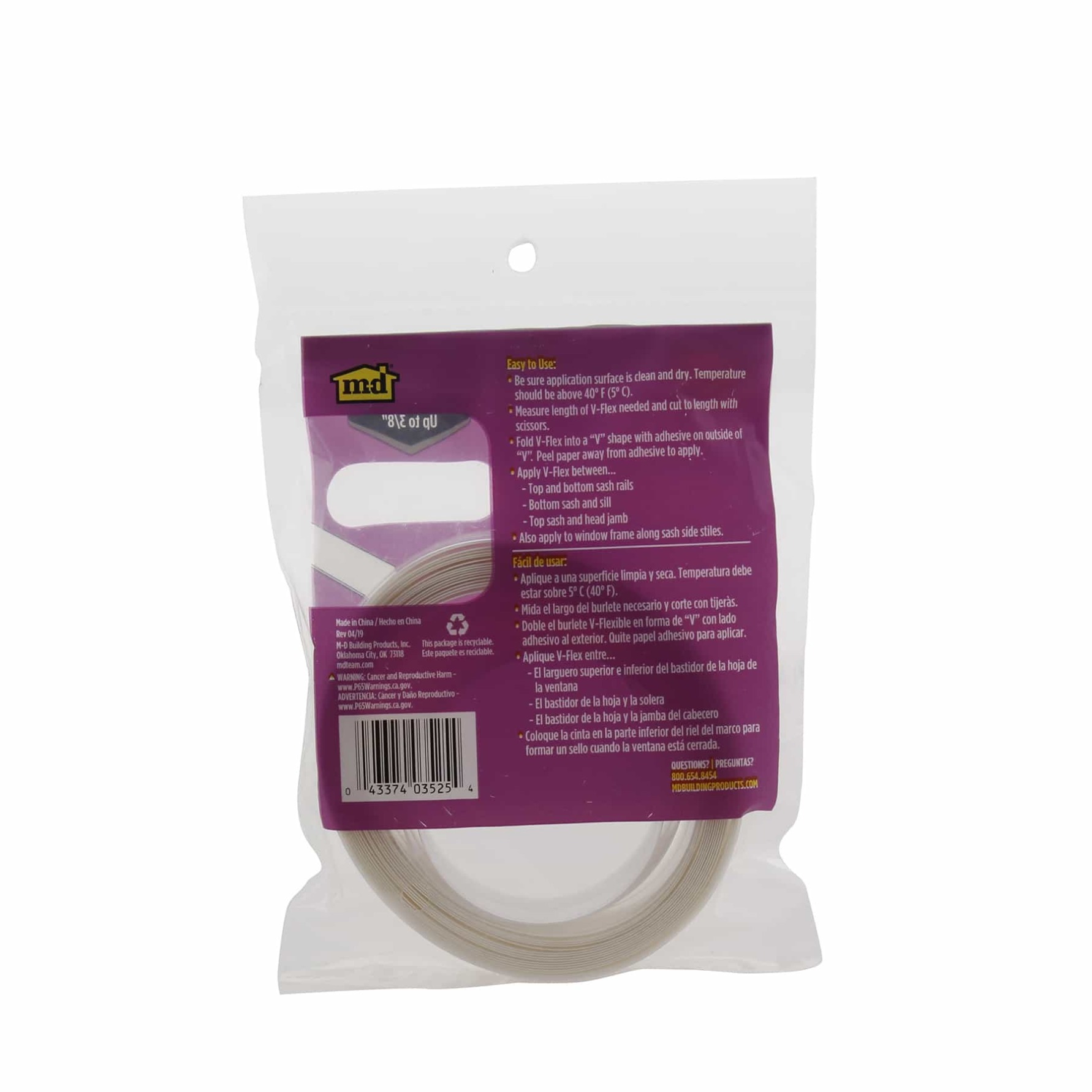 M-D V-Flex Weatherstrip (518 cm)