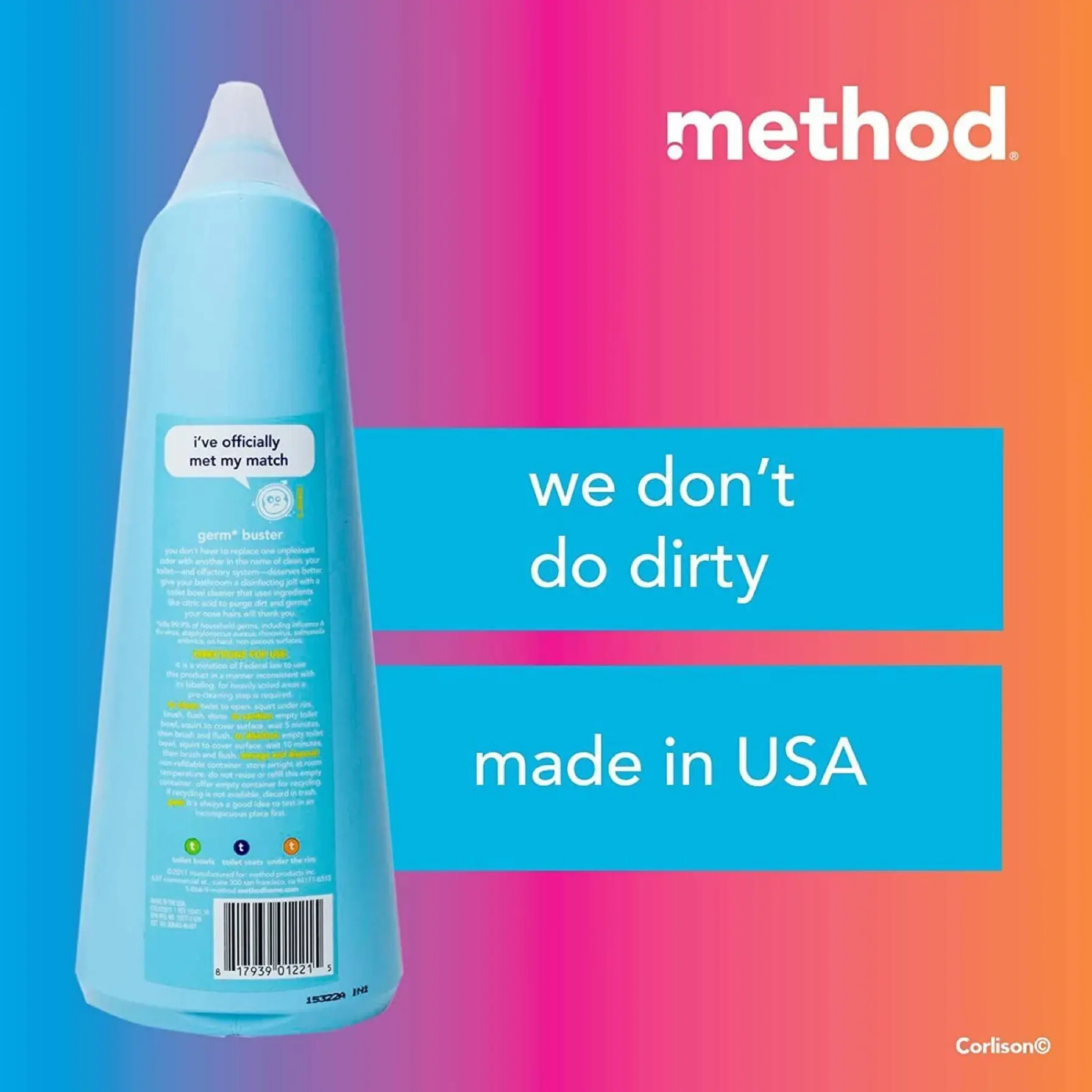 Method Anti-Bacterial Toilet Bowl Cleaner (0.71 L, Spearmint)