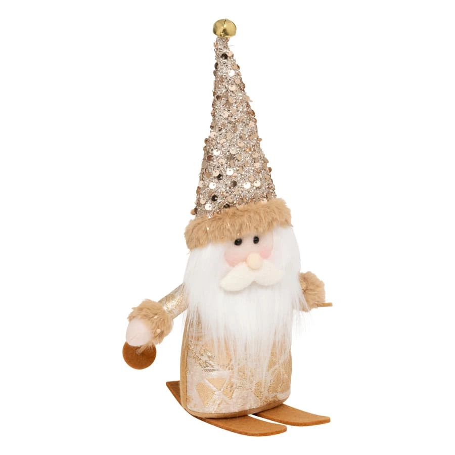 Gold Character W/Skis (Assorted, L 14 x W 13 x H 30 cm)