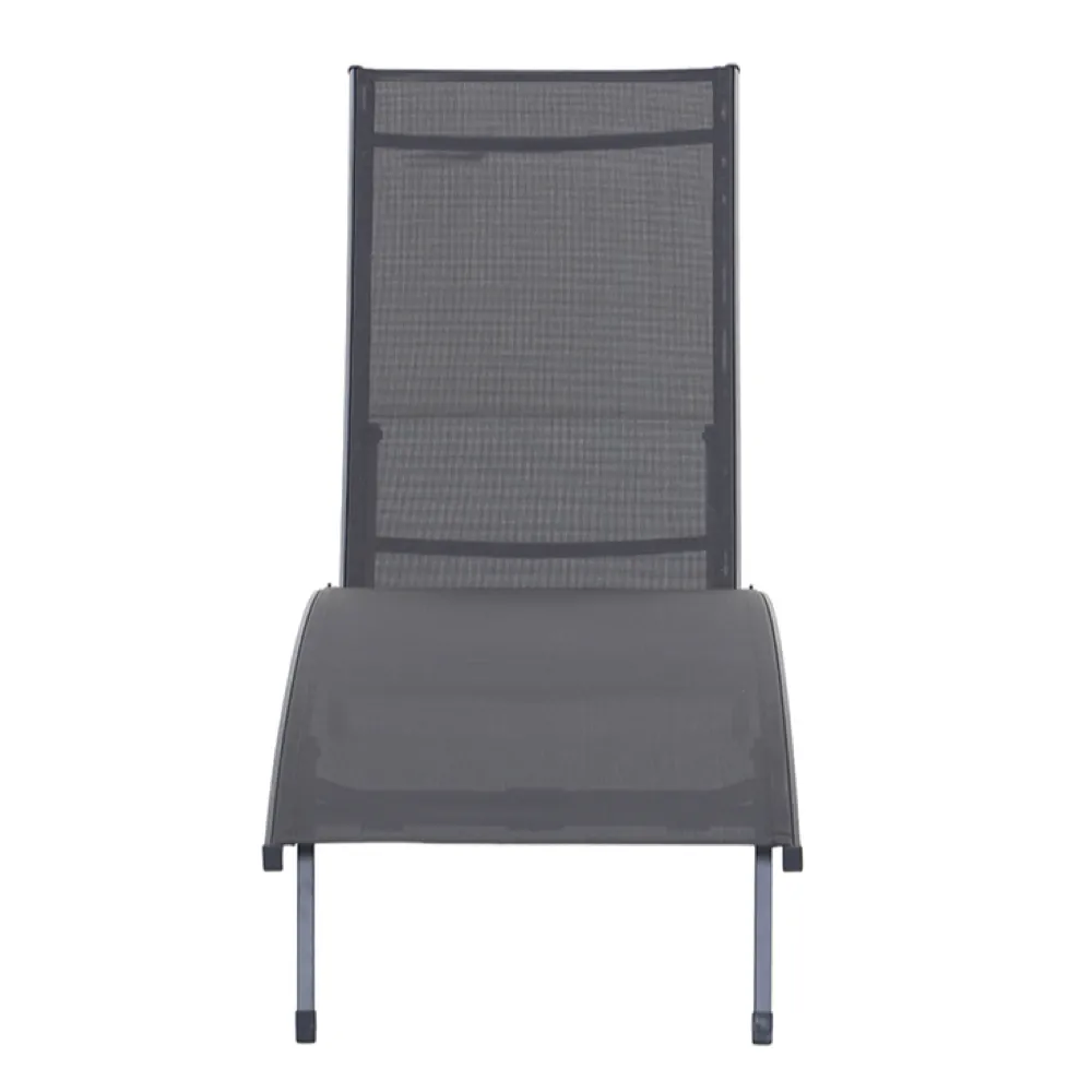 Ferro Steel Textlene Sun Lounger (Grey, 180.5/151 x 54 x 43/86 cm)