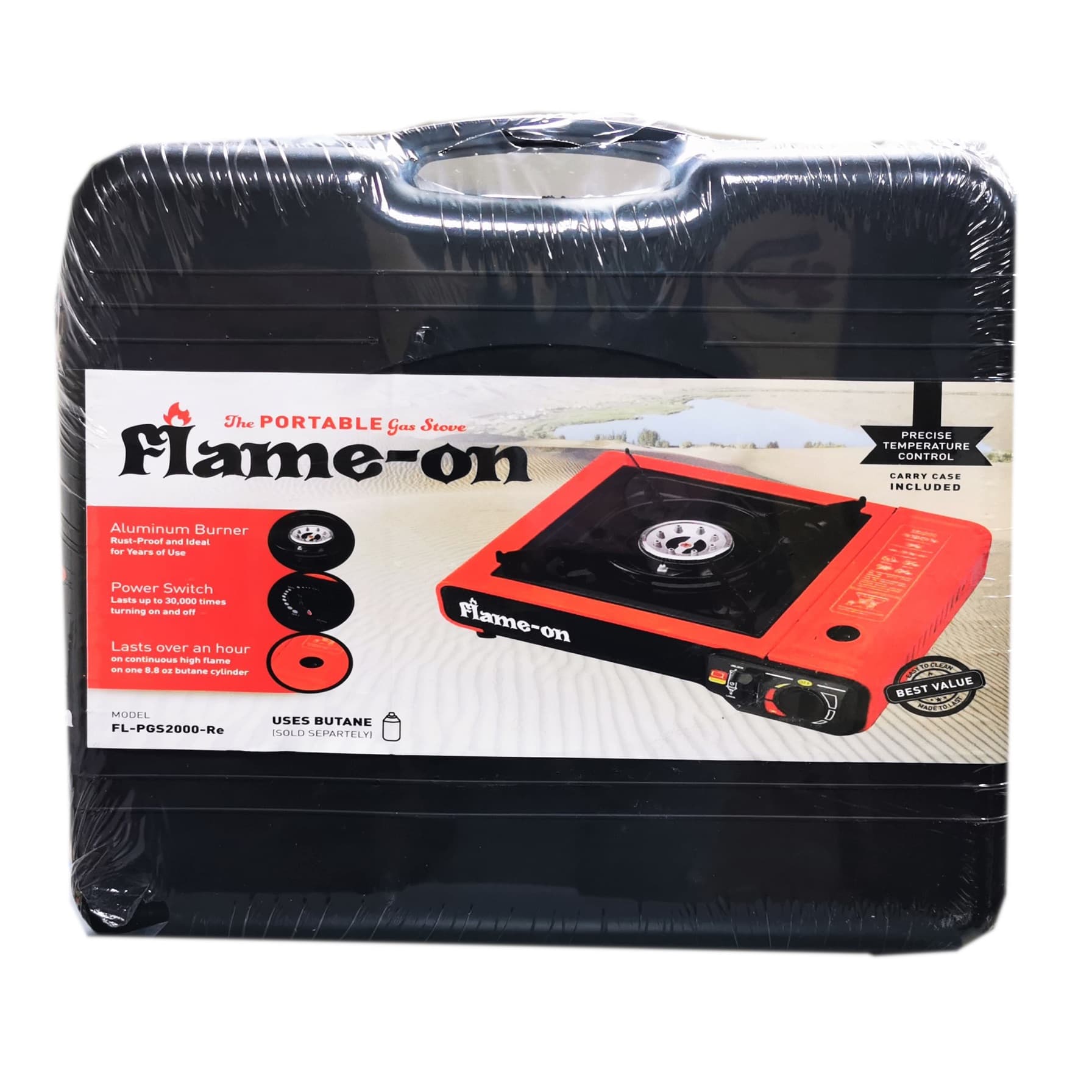 Flame-On Single Burner Foldable Gas Stove 