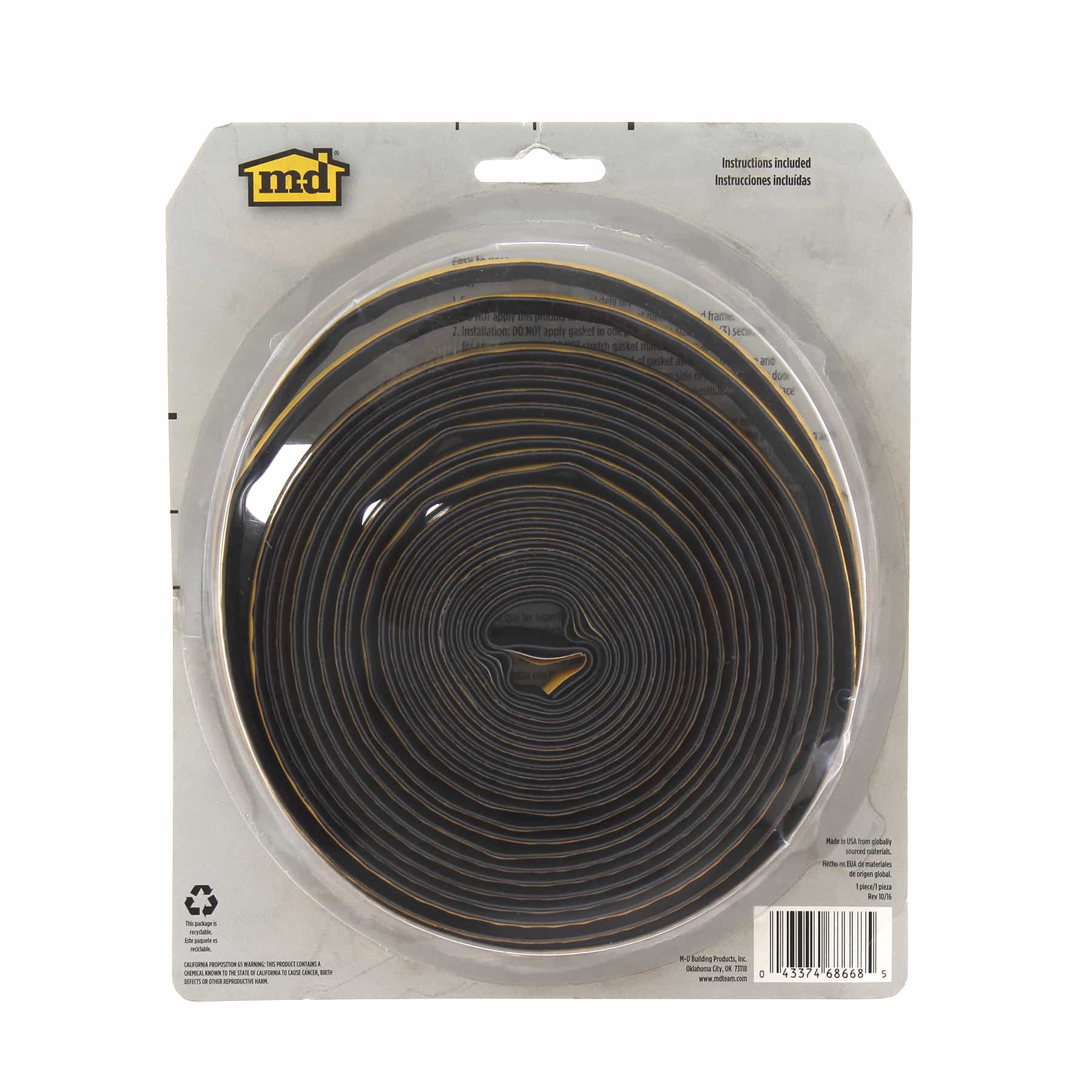 M-D Silicone Door Seal (1.27 x 610 cm)