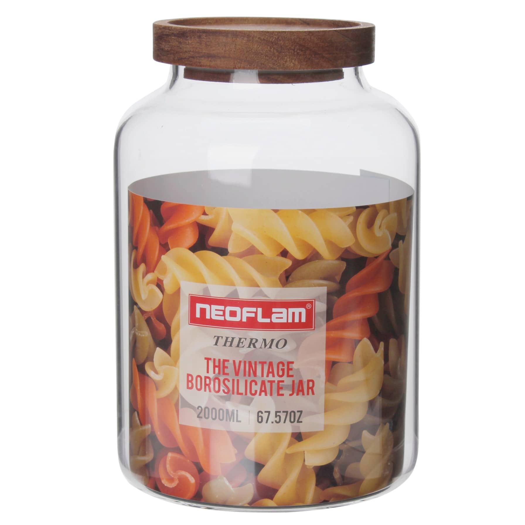 Neoflam Borosilicate Glass Round Glass Jar (2000 ml)