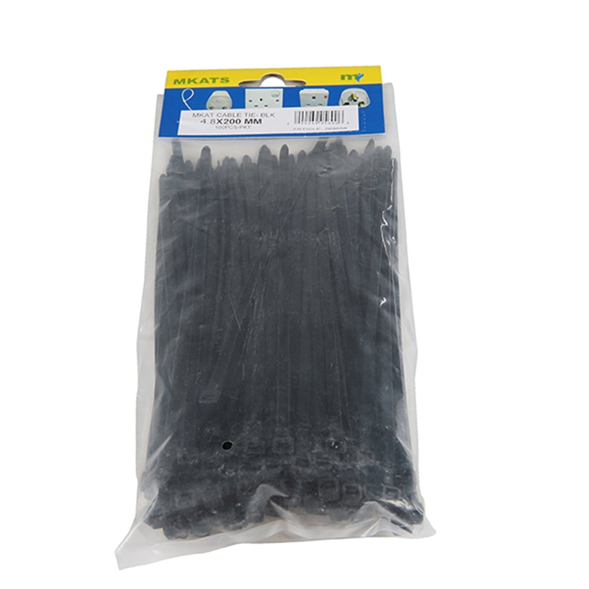 Mkats Cable Ties (4.8 x 200 mm, Pack of 100