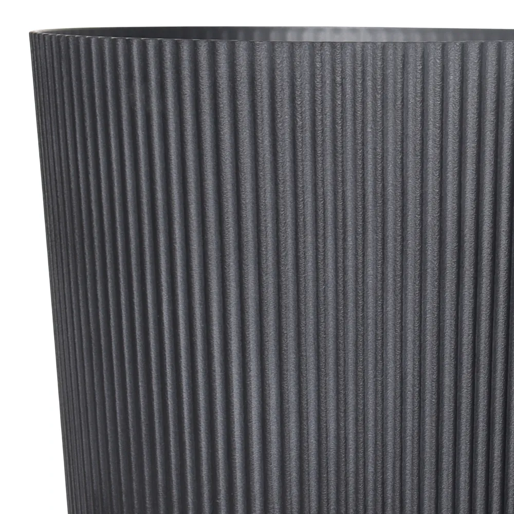 Verve Raised Cylinder Plastic Pot (35 cm, Black)