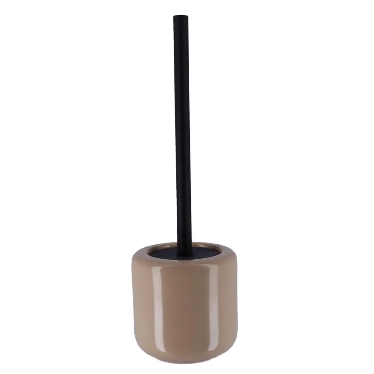 Tendance Stoneware Toilet Brush with Holder (Black, 11.5 x 39 cm)