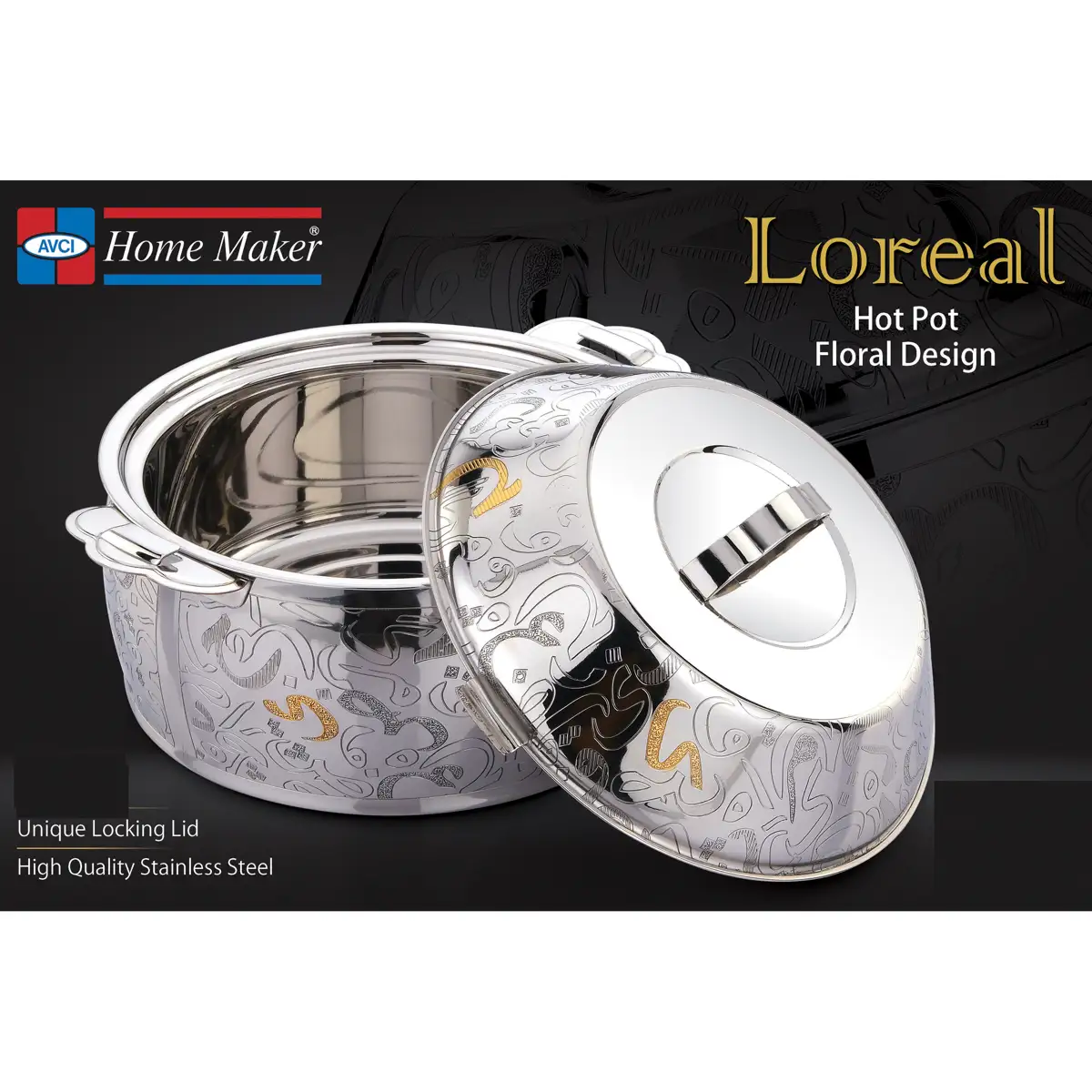 Home Maker Stainless Steel Loreal Hot Pot (5 L)
