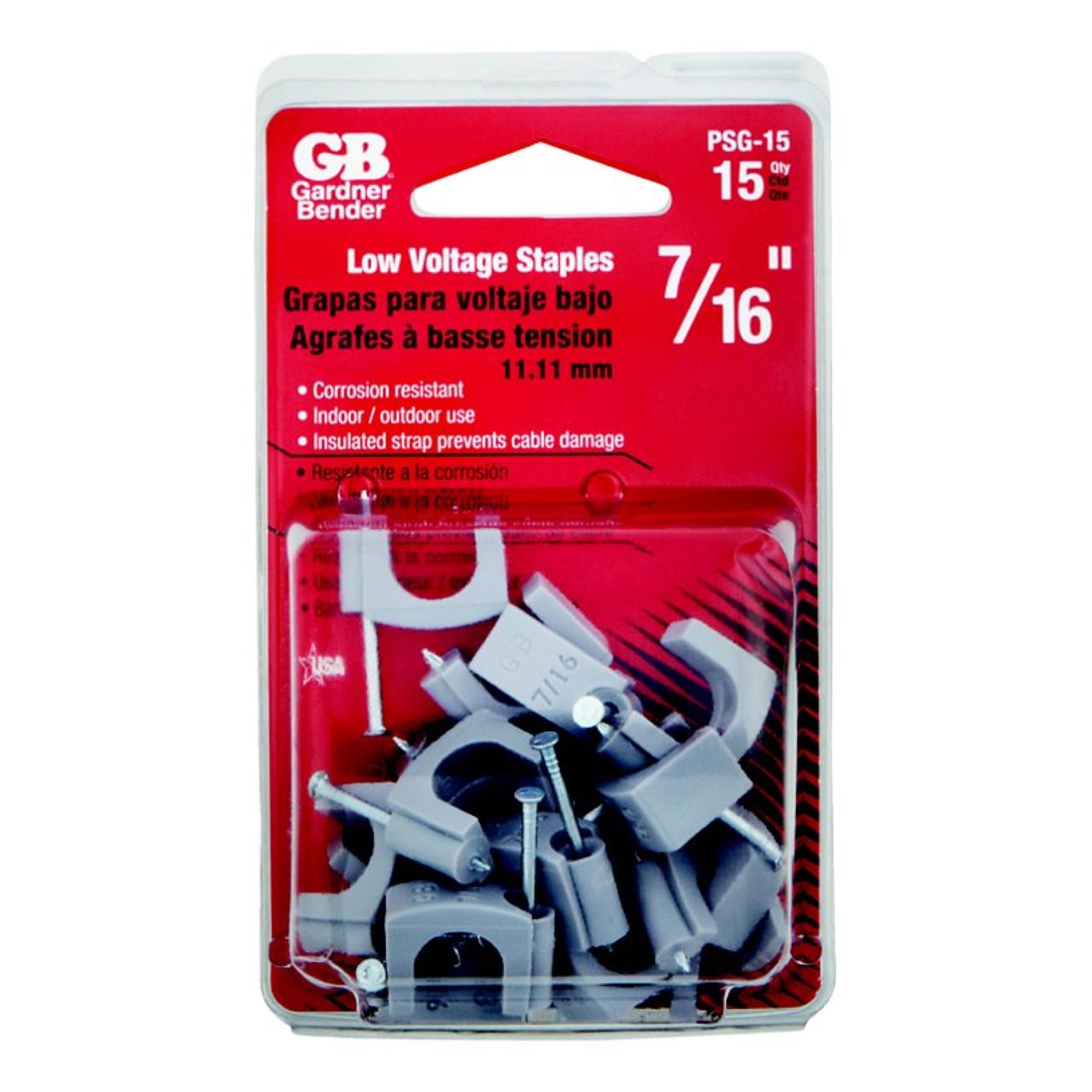 Gardner Bender Plastic Insulated Coaxial Staples (1.11 x 3.175 cm, 15 Pc.)