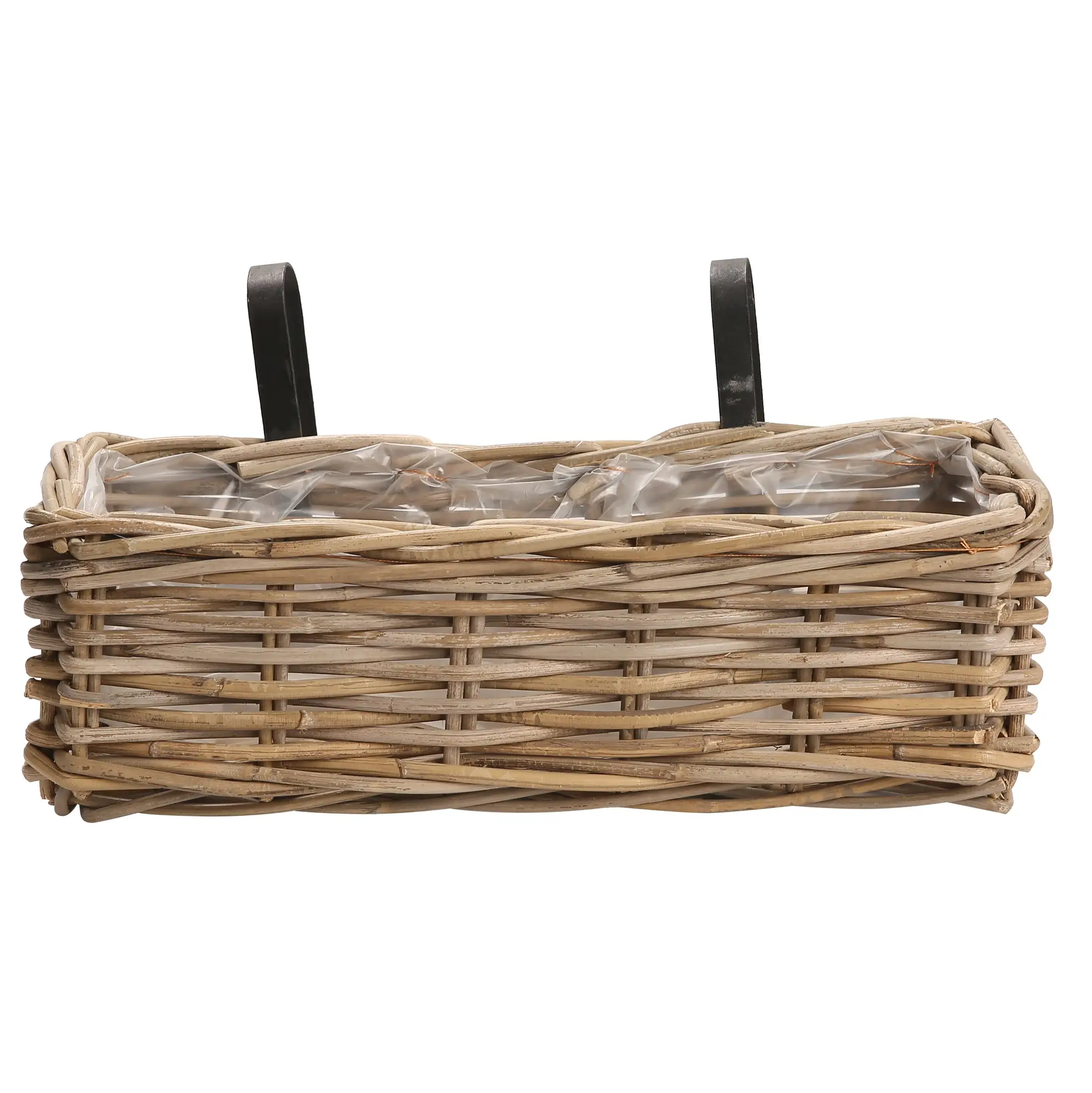 Mega Collections Willow Woven Balcony Railing Planter W/Hooks (49 x 49 x 70 cm)