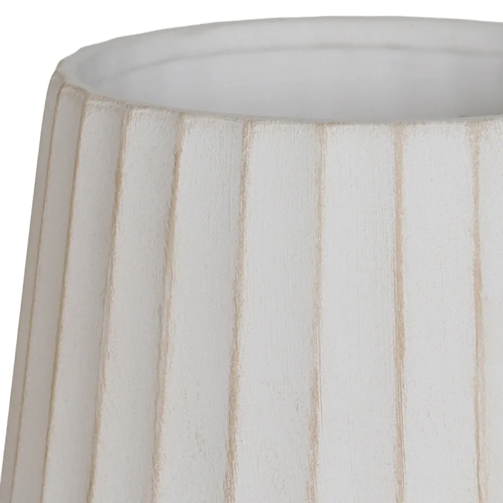 Verve Wide Rib Ceramic Pot (16 cm, Beige)