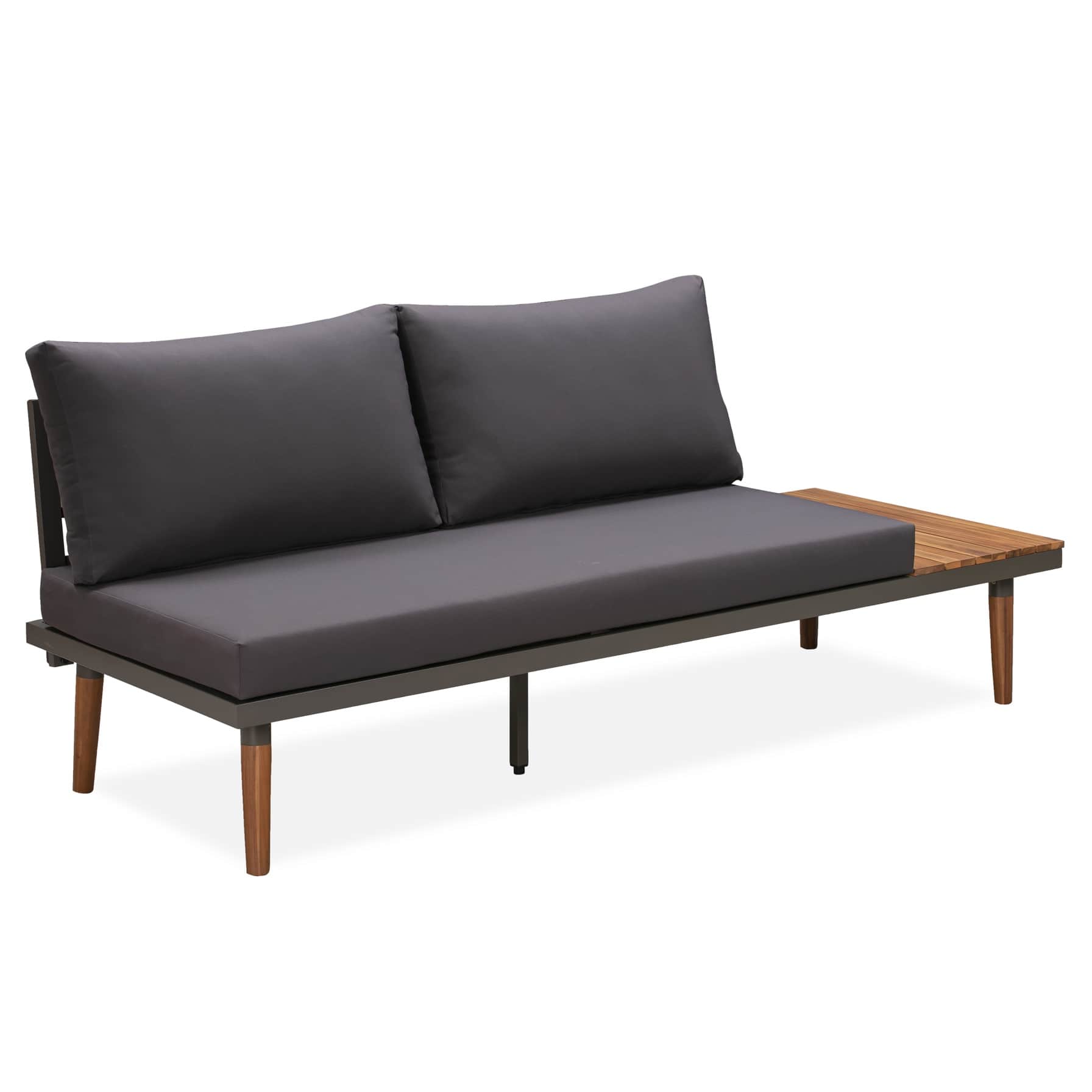 Acacia Wood Corner Sofa Set W/Cushions Newport