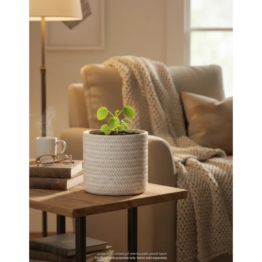 Verve Rattan Effect Cylinder Fibreclay Pot (30 cm)