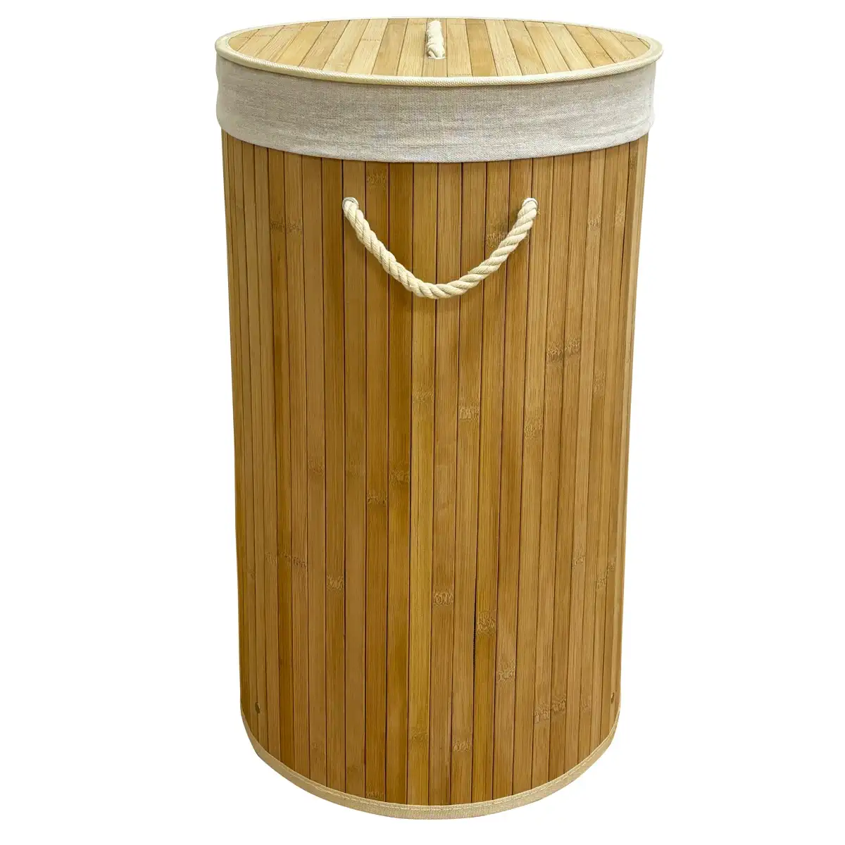 Tendance Foldable Bamboo Laundry Basket (35 cm, Natural)