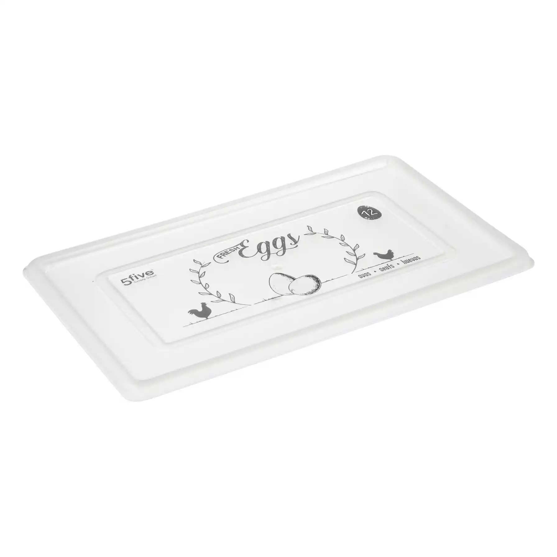 5Five Plastic 12-Slot Egg Box (23.9 x 14.7 x 8.5 cm, Clear)