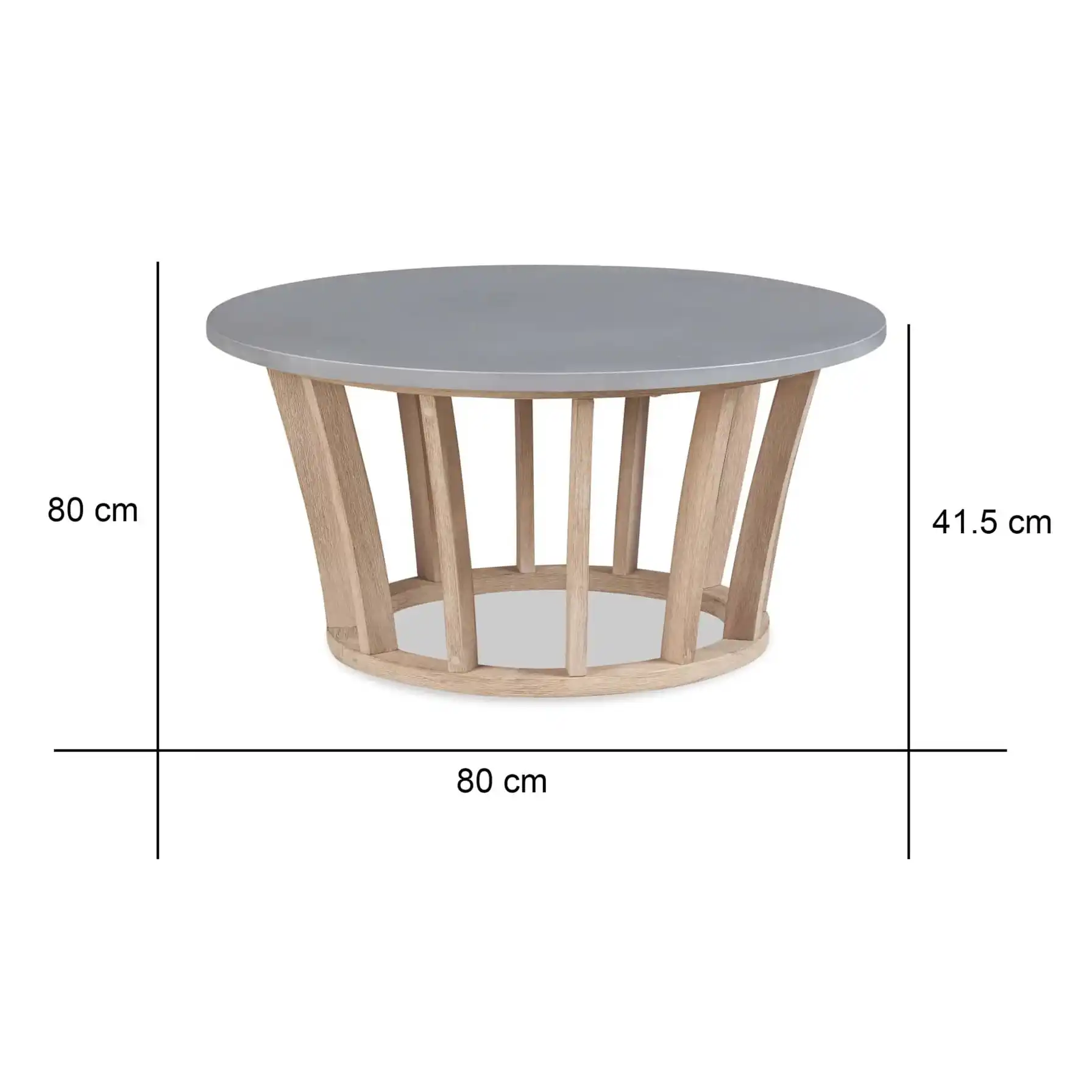 Forest Acacia Wood & Terrazzo Coffee Table (80 x 80 x 41.5 cm)