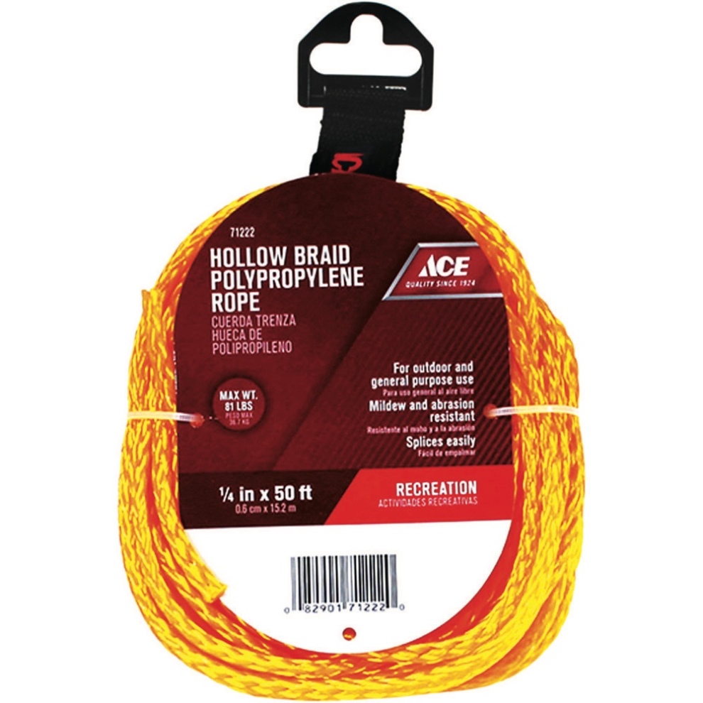 Ace Hollow Braided Polypropylene Rope (15.24 m, Sold Per Piece)