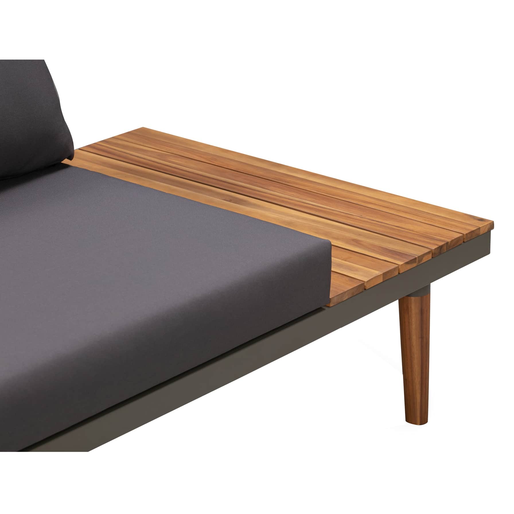 Acacia Wood Corner Sofa Set W/Cushions Newport