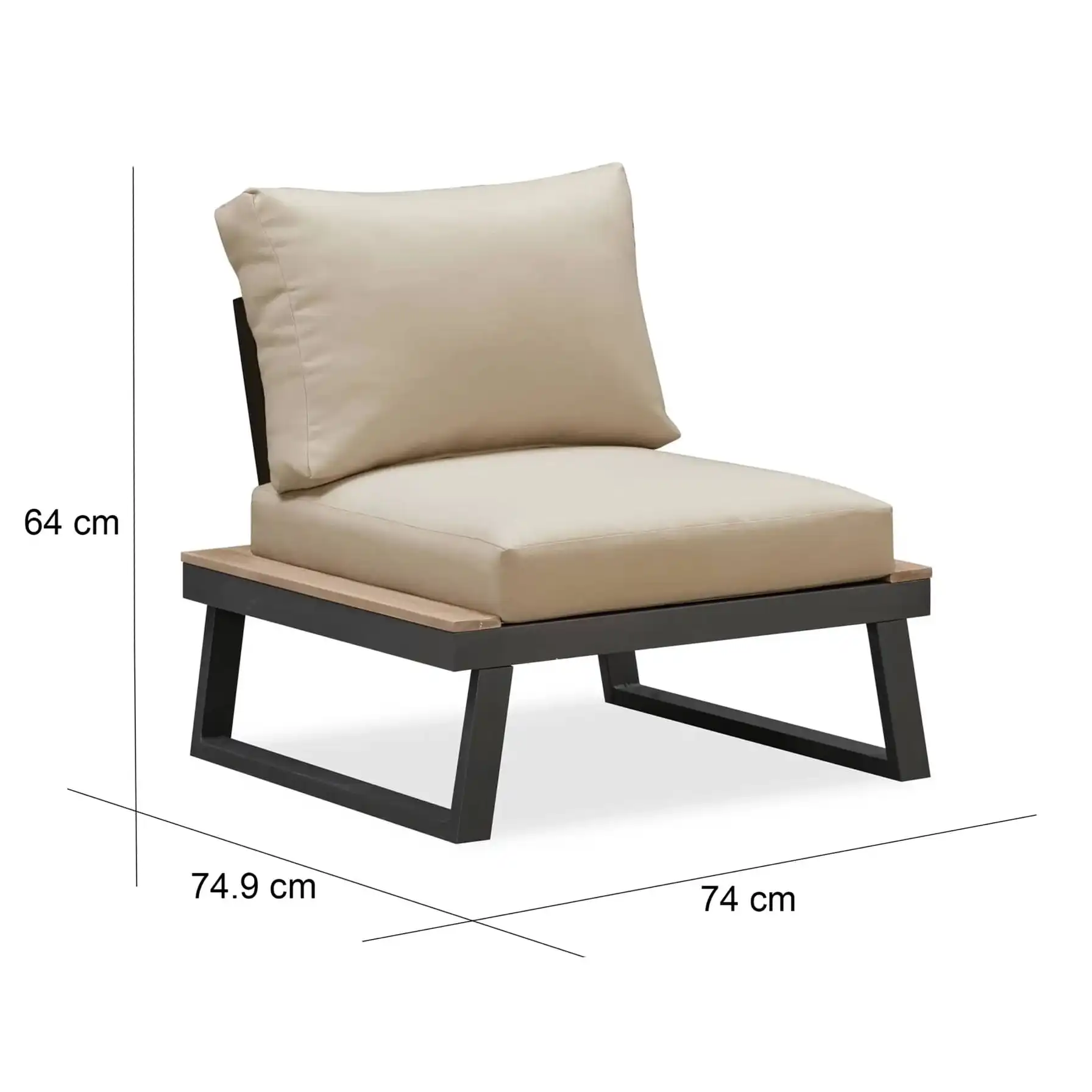 Lattery 4-Seater Acacia & Steel Outdoor Sofa Set
