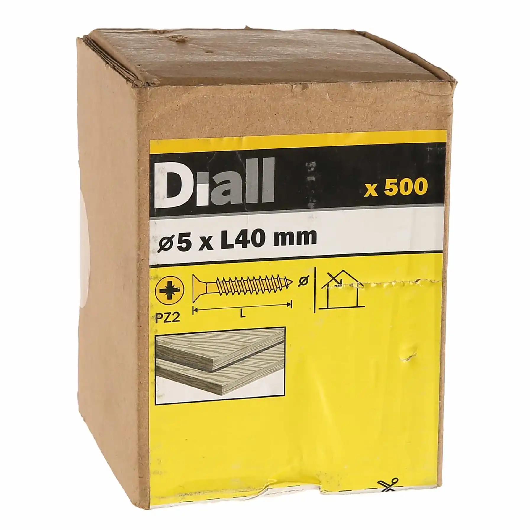 Diall Carbon Steel Wood Screw Pack (5 x 40 mm, 500 Pc.)
