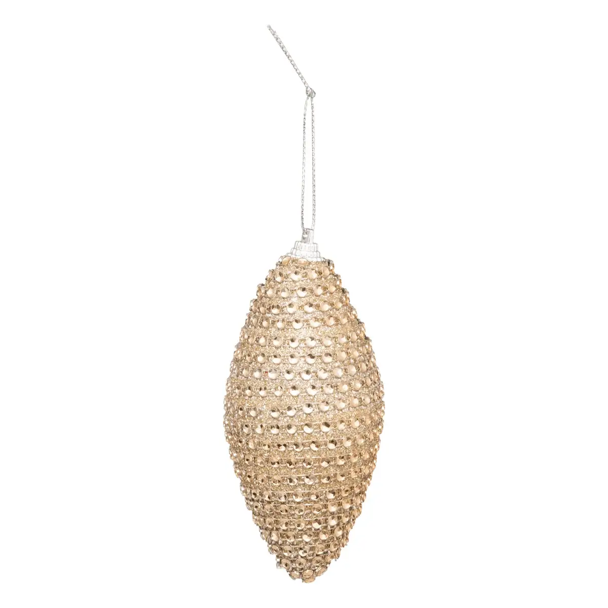 Christmas Ornament Diamond Shape Glitter (Gold, L 6 x W 6 x H 12 cm)