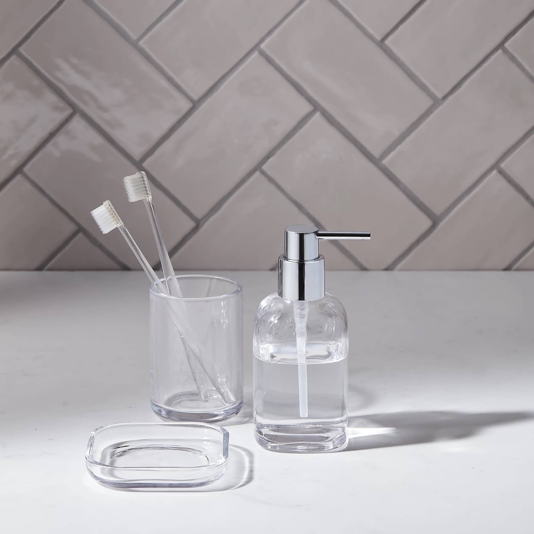 GoodHome Drina Glass Soap Dish (100 x 20 mm)