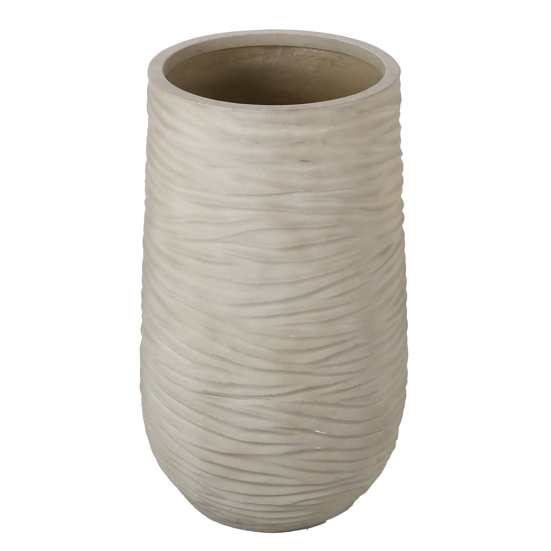 Surfer Sahara Fiber Stone Plant Pot (49 x 49 x 91 cm, Cream)