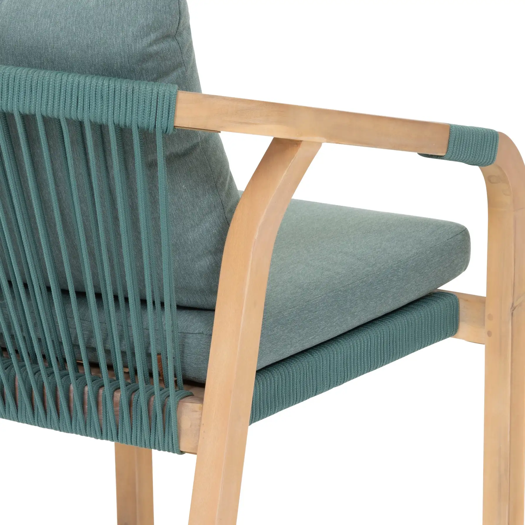 Hesperide Papouasie Acacia Wood Dining Chair W/Cushions (58 x 66 x 75 cm, Olive)