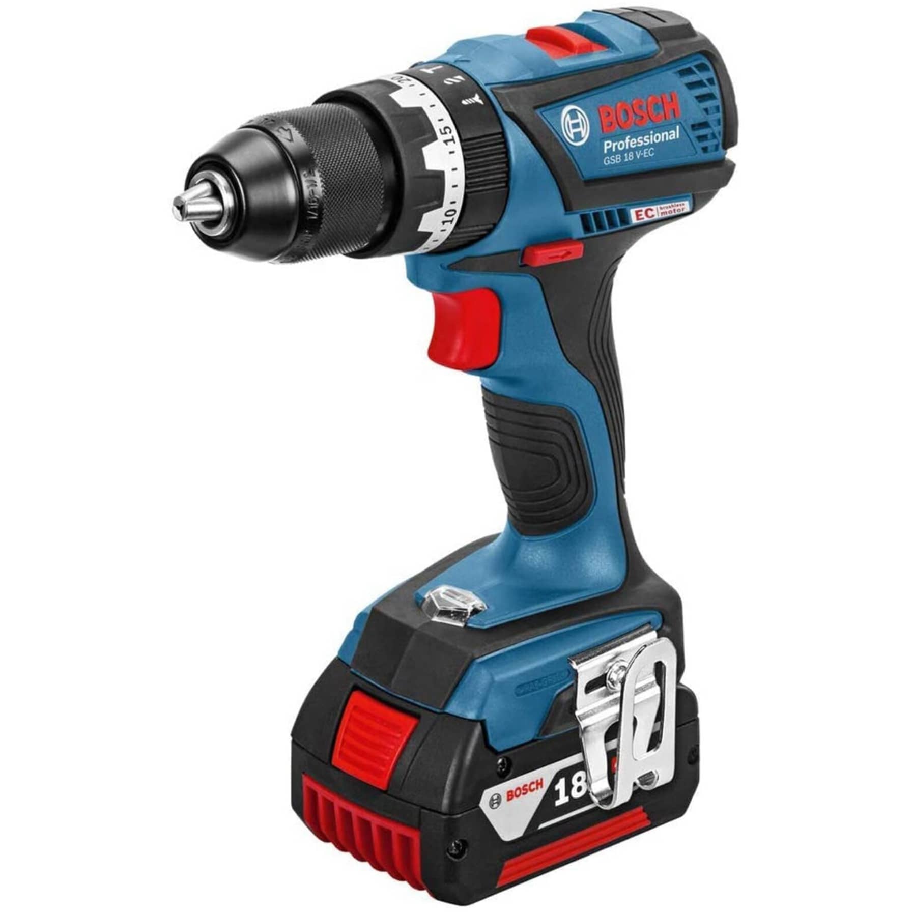Bosch Cordless Impact Wrench W/Batteries & Charger, GDS 18V-400 (18 V) + Cordless Combi Impact Drill, GSB 185-LI (18 V)
