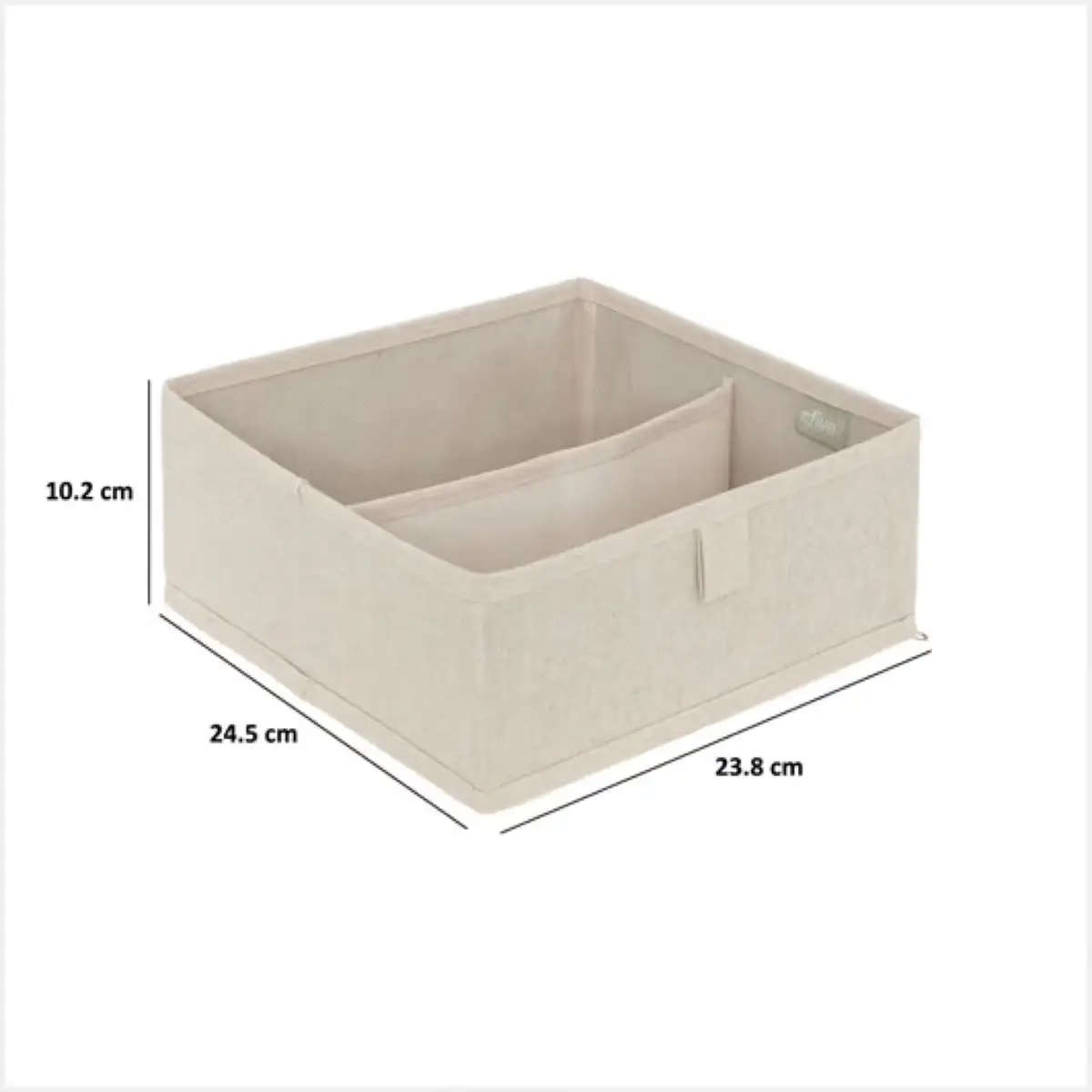 5Five Laundry Draw Organiser 2 Compartments Small (Beige)