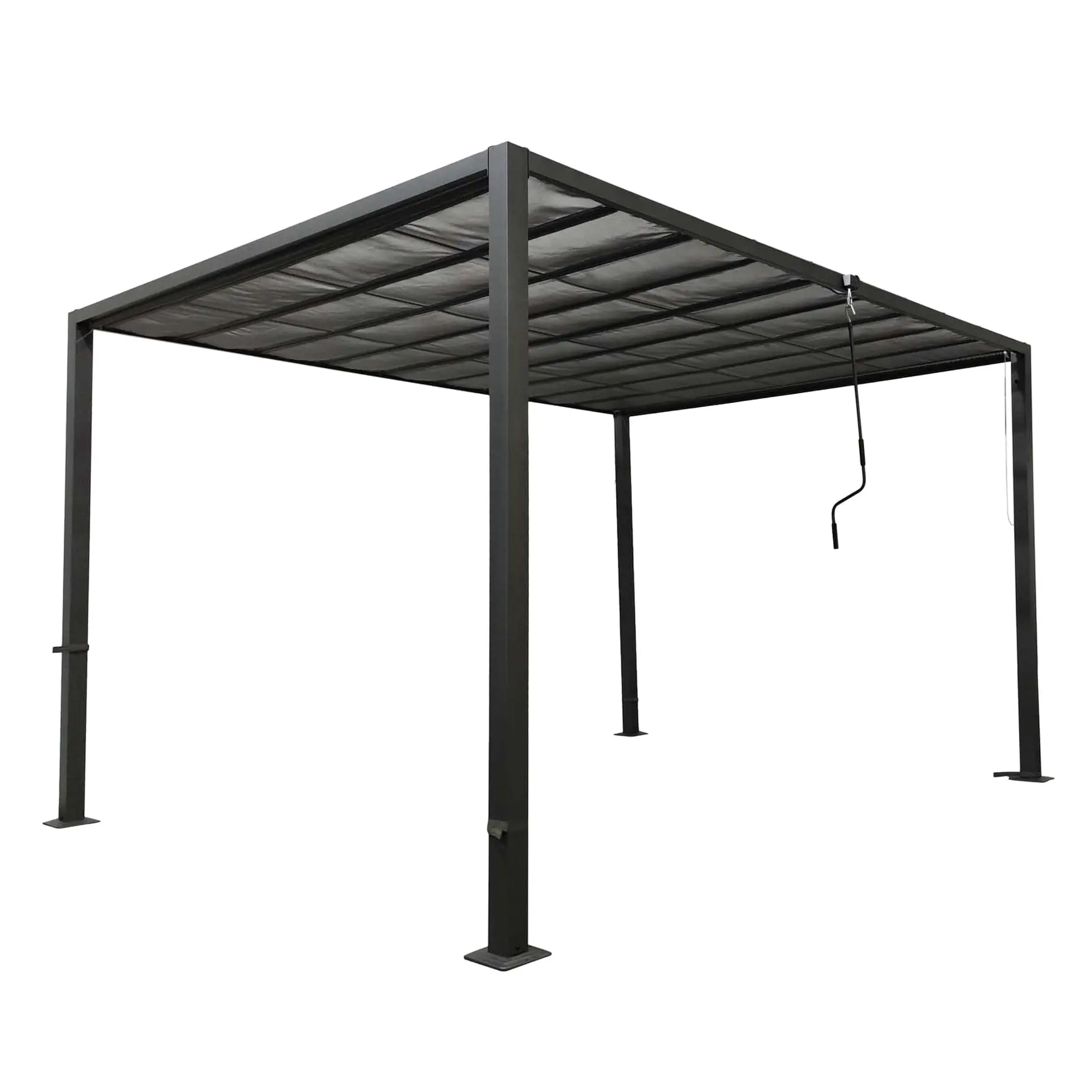 Metal Gazebo W/Louvered Roof (3.7 x 2.95 x 2.25 m)