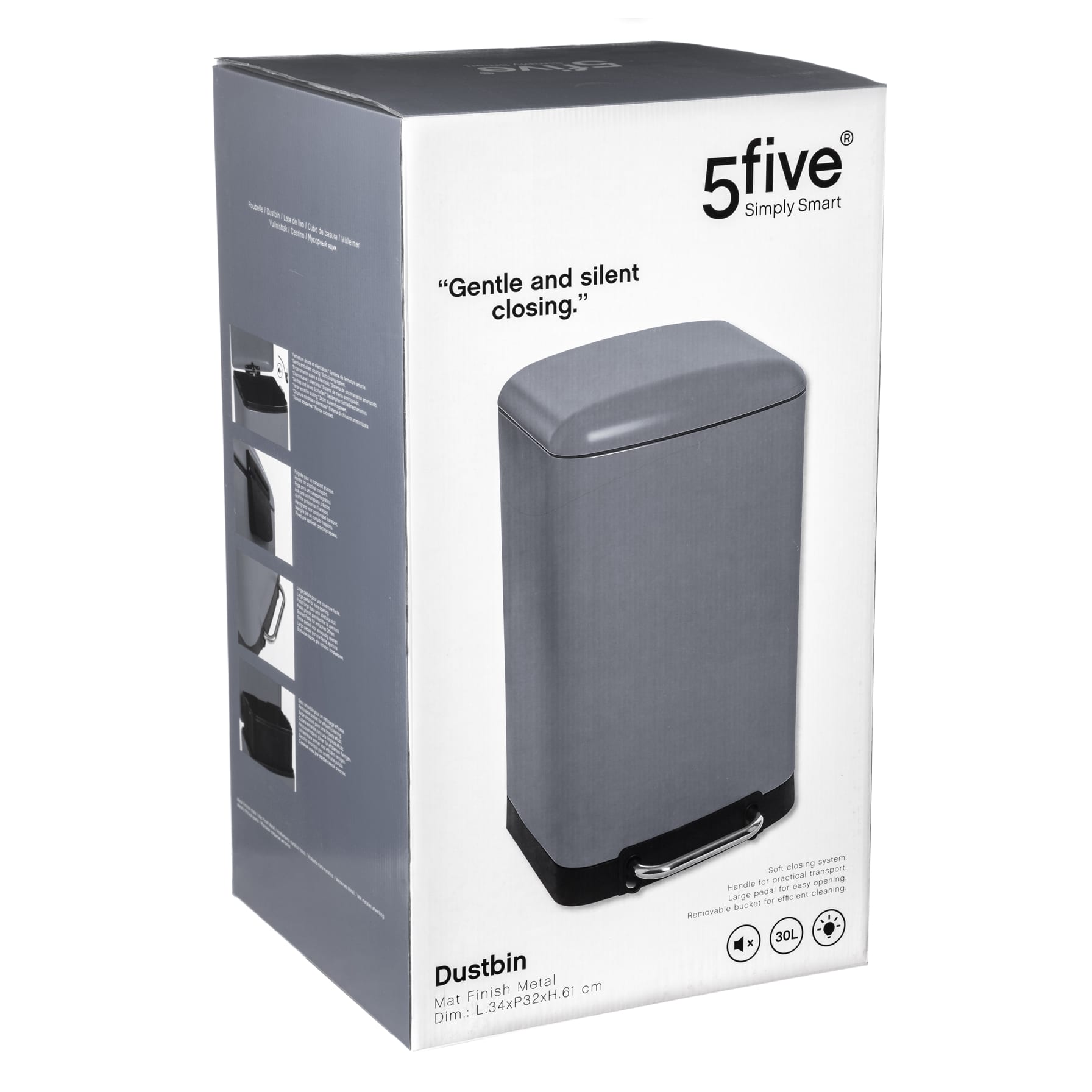 5five Ariane Metal & Polypropylene Pedal Bin (30 L) 