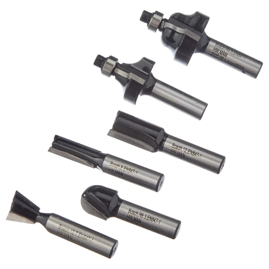 Bosch Tungsten-Carbide Router Bit Set (6 Pc.)