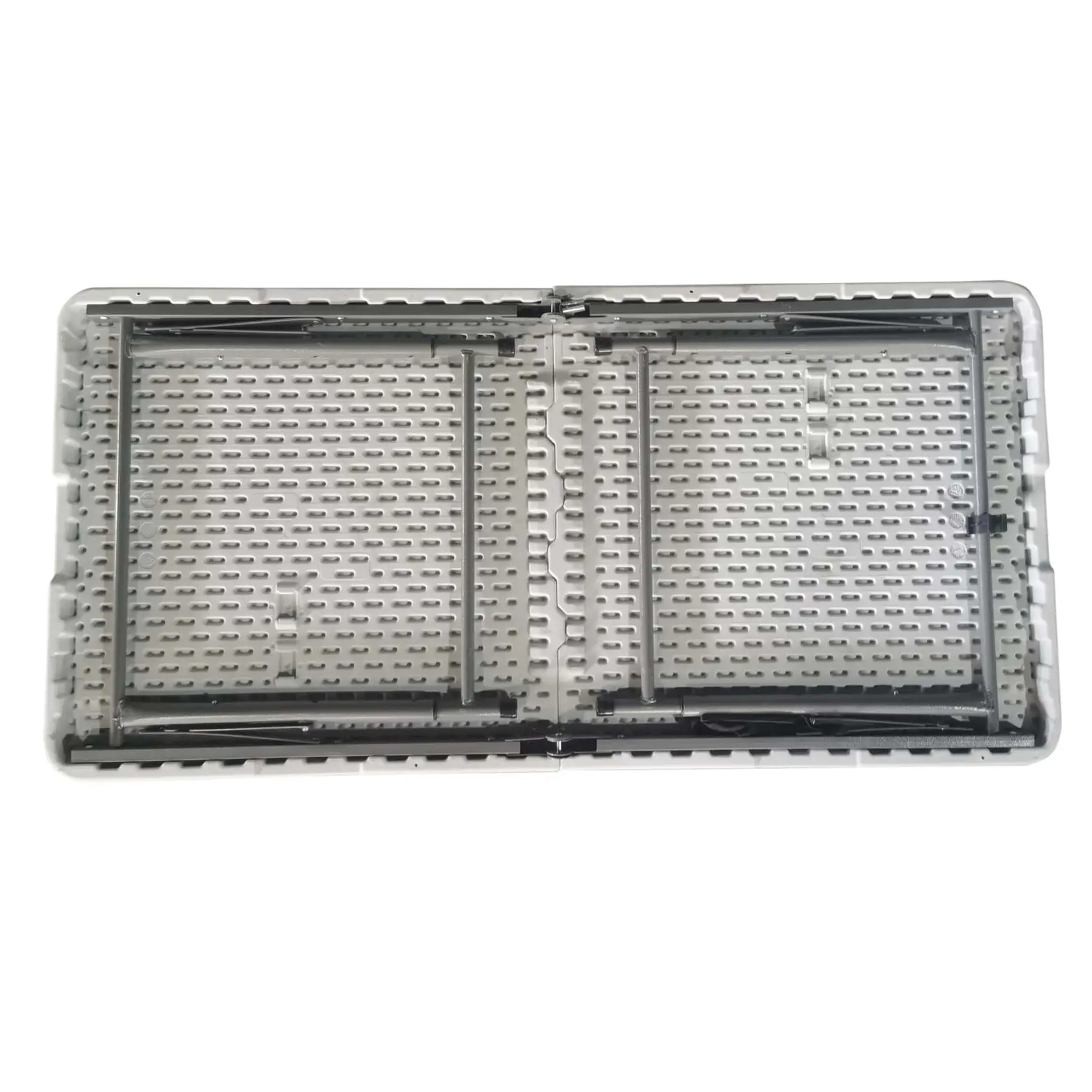 Plastic & Steel Adjustable Folding Table (122 x 60 x 50/62/74 cm)