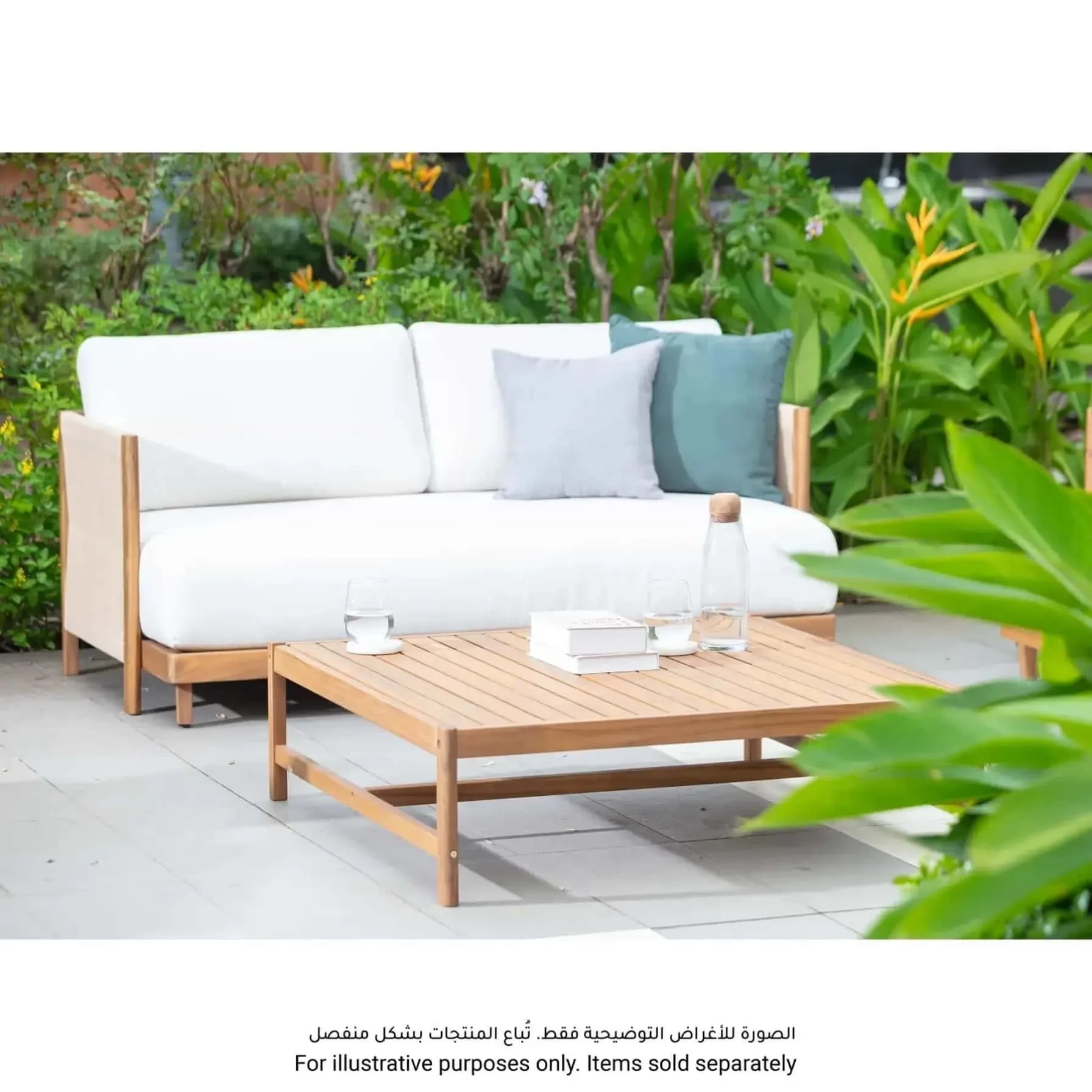 Ventura Acacia Wood 2-Seater Outdoor Sofa (59 x 156 x 80 cm)
