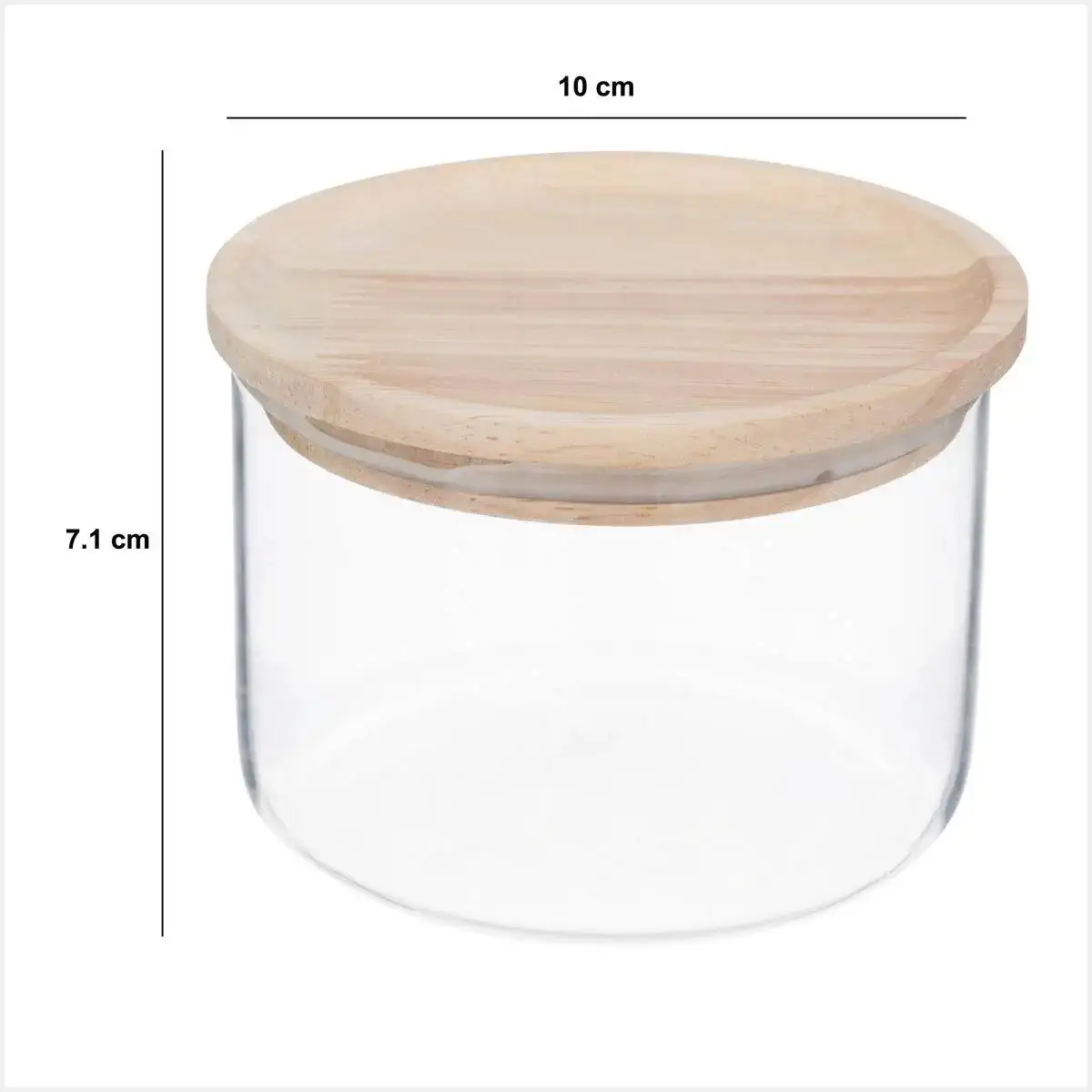 5Five Hermet Jar Glass & Wood (0.33L, Beige) 