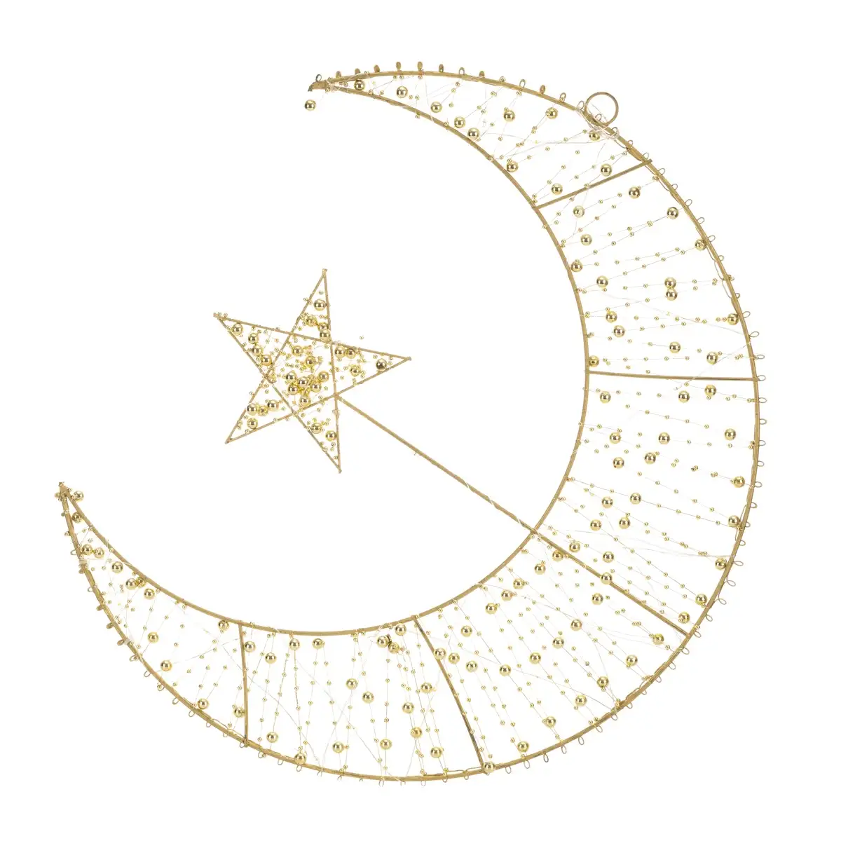Oasis Flat Beaded Moon with Stars Decor (40 cm)
