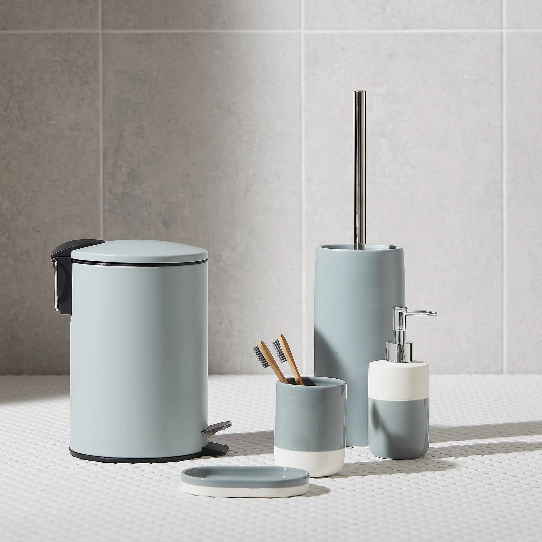 GoodHome Koros Steel Pedal Bin (3 L, Sage Grey)