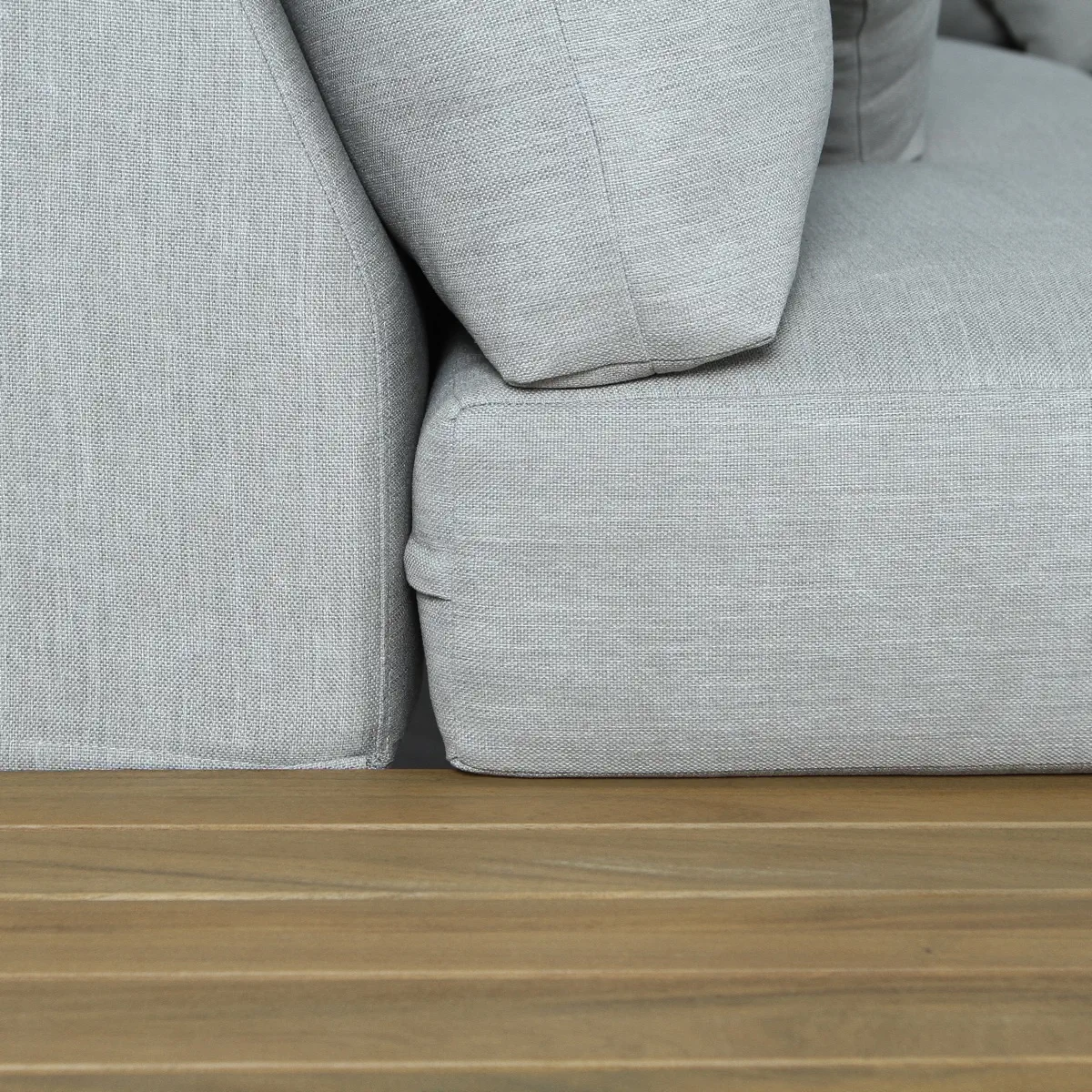 Oriana 5-Seater Corner Steel Outdoor Sofa Set W/Wood Top (65 x 55 x 81 cm)