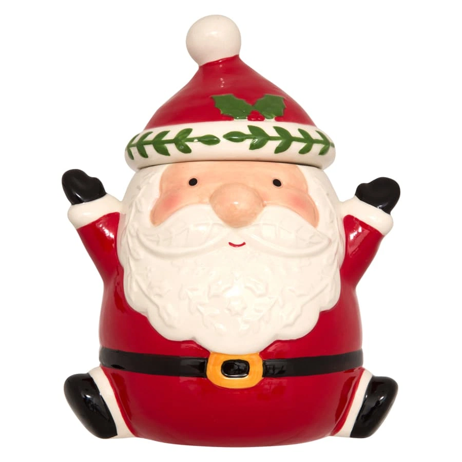 Santa Cookie Jar (Red, L 18.5 x W 23.5 x H 15.5 cm)