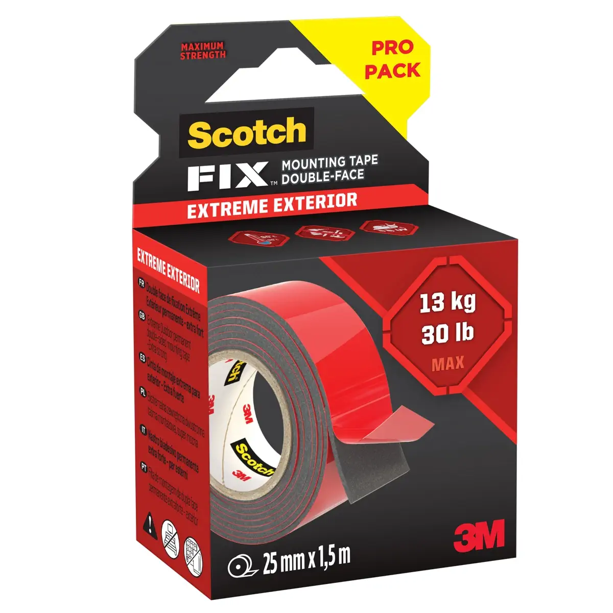 3M Scotch Extreme Double-Sided Mounting Tape (2.5 cm x 1.52 m)